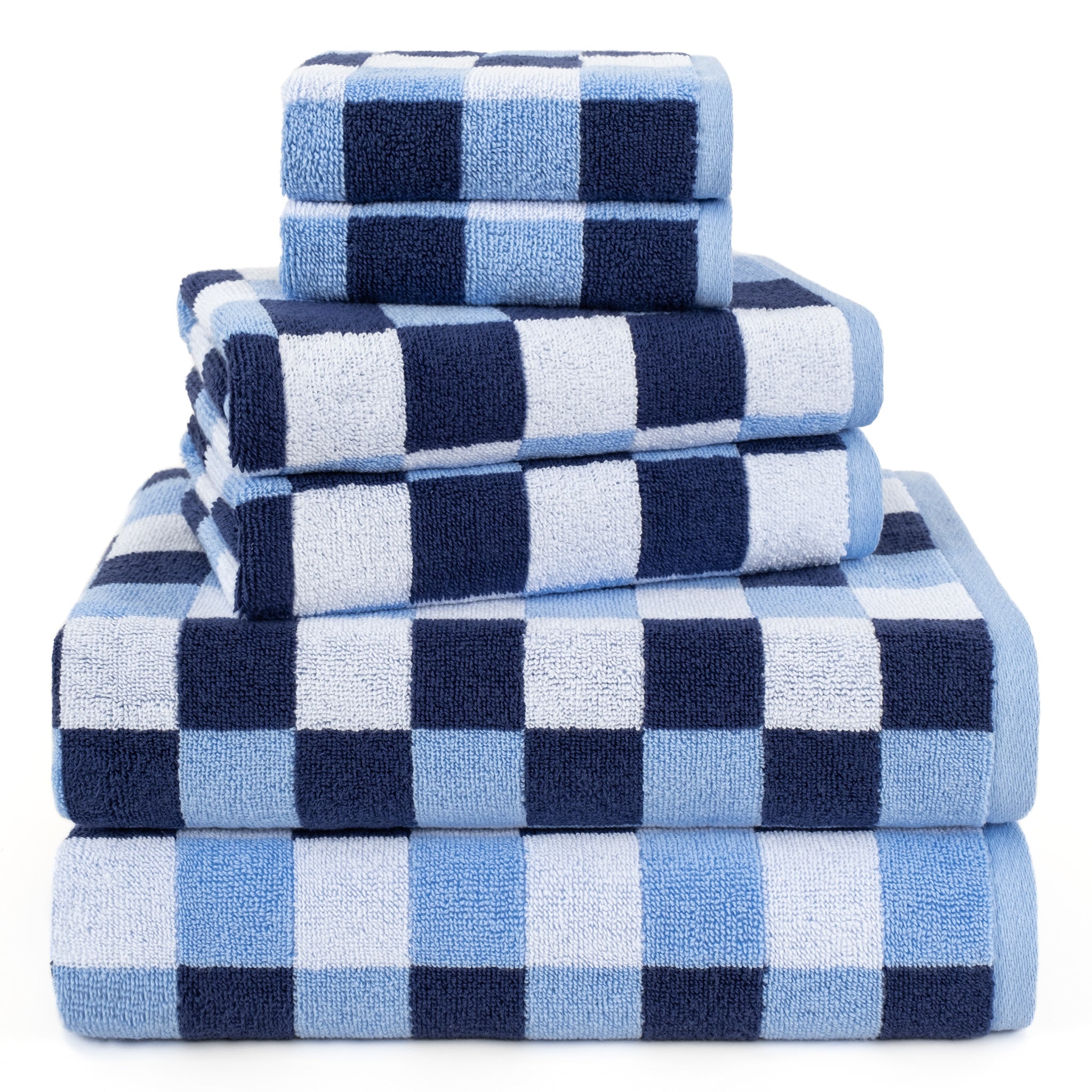 American-softlinen Wizard Collection 100% Combed Cotton Luxury 6 Piece Towel Set, Yarn Dyed Ultra Soft and Plush 550 GSM Towels for Bathroom