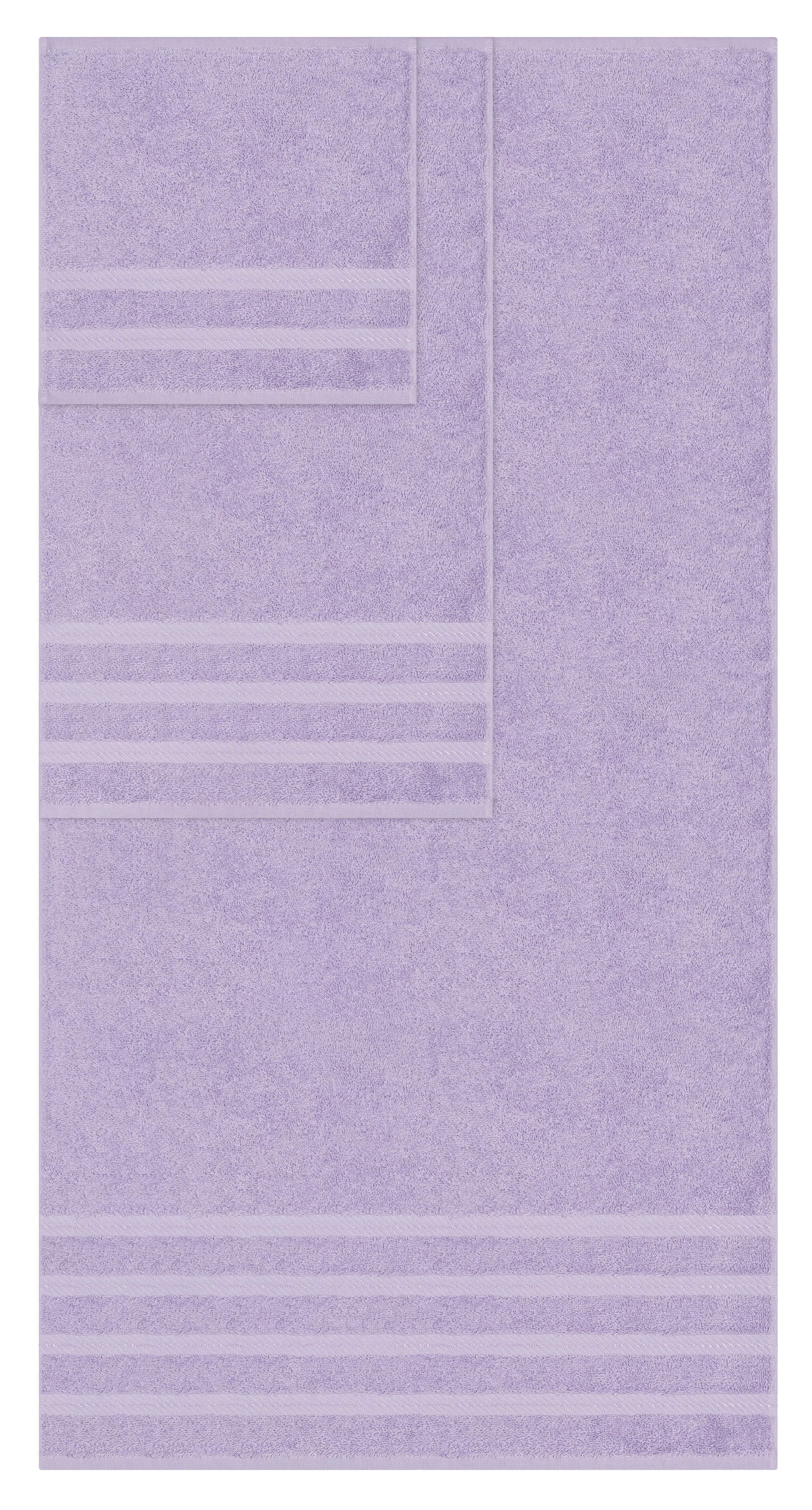 American-softlinen - Embroidery 6 Piece 100% Turkish Cotton Towel Set - Lilac-0