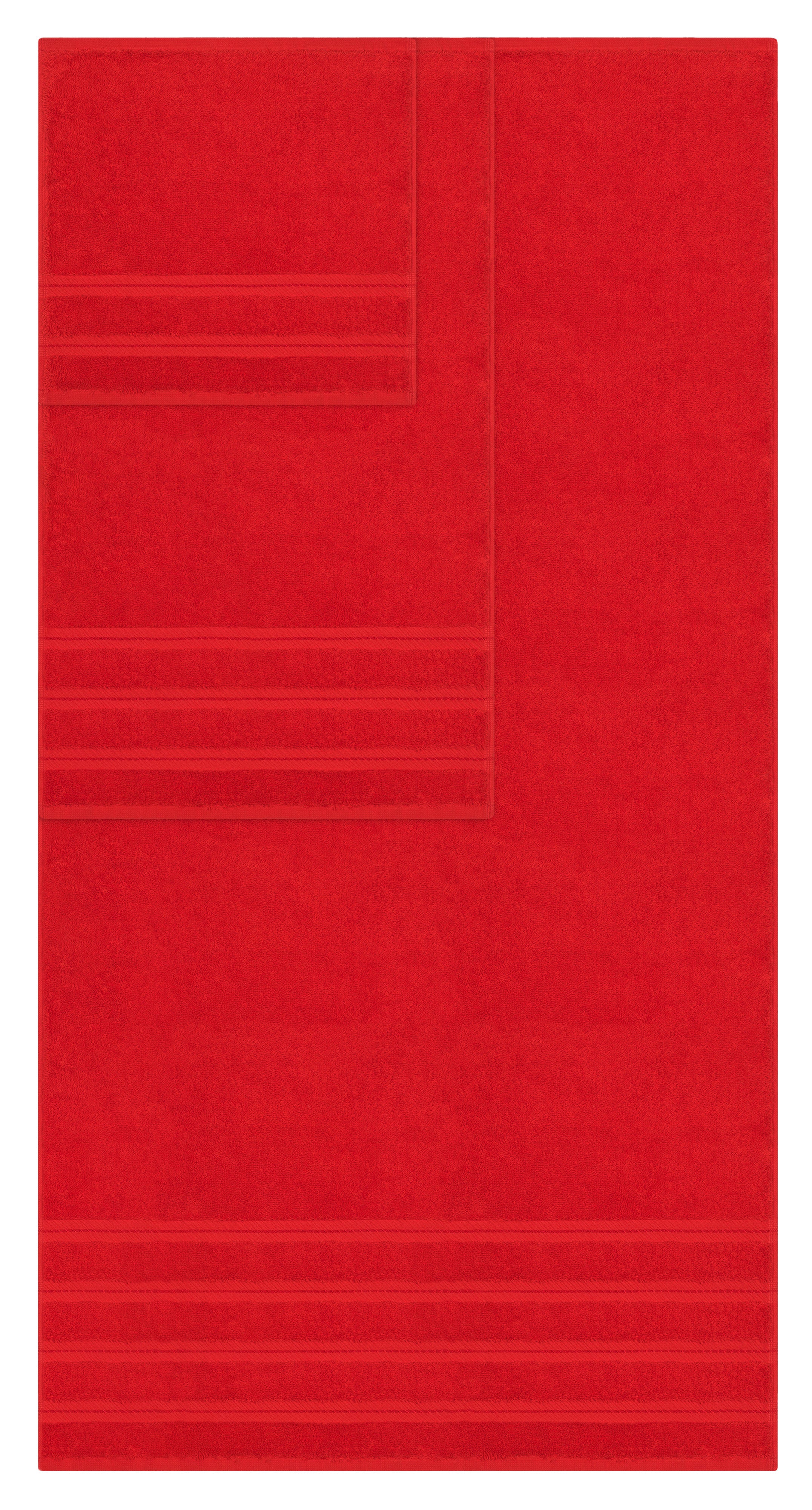 American-softlinen - Embroidery 6 Piece 100% Turkish Cotton Towel Set - Red-0