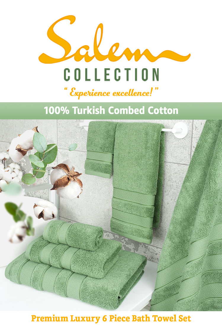 American-softlinen Salem Collection 100% Turkish Combed Cotton Luxury Bath Towel Set