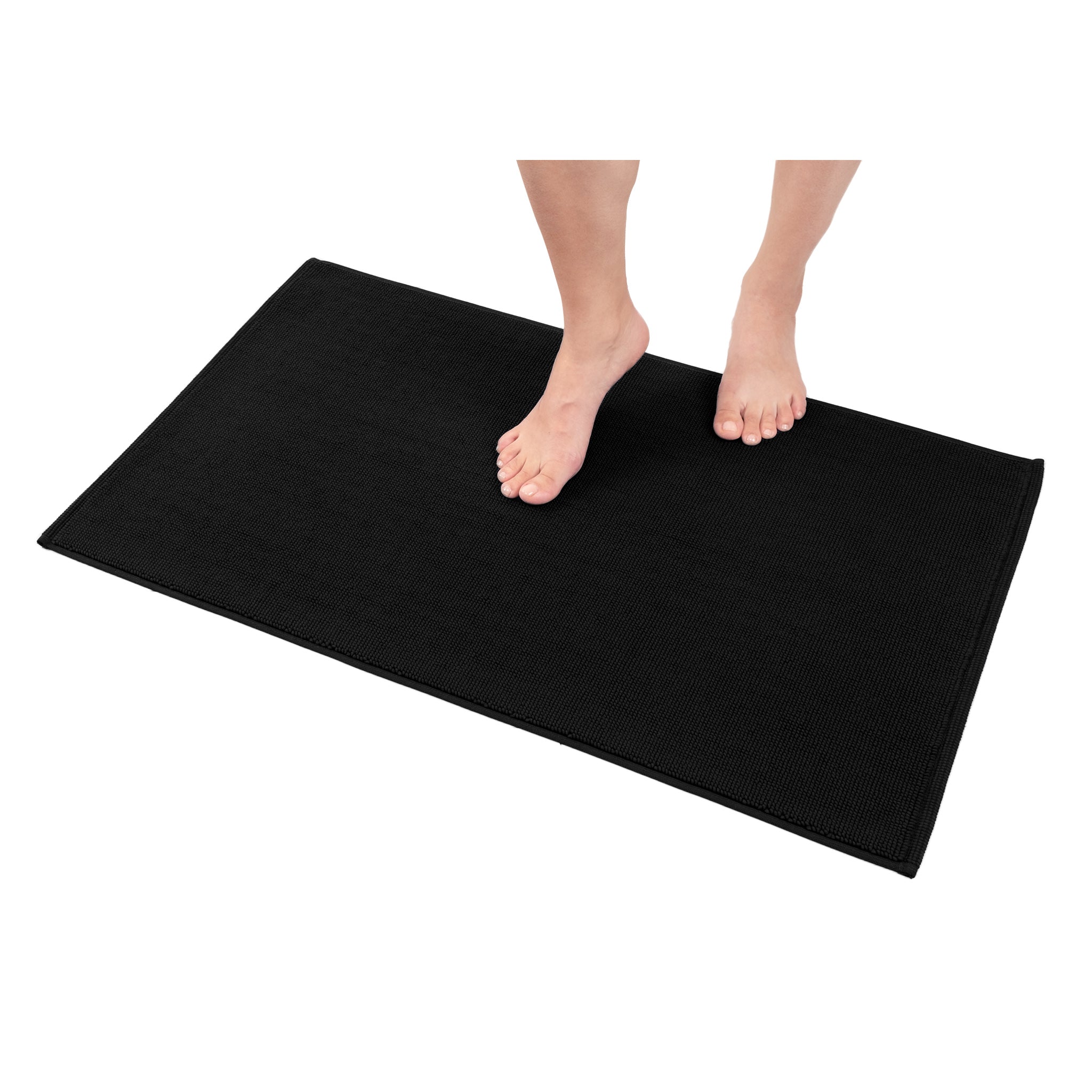 American-softlinen 100% Cotton Non-Slip 17x24 Inch Bath Rug Wholesale black-1