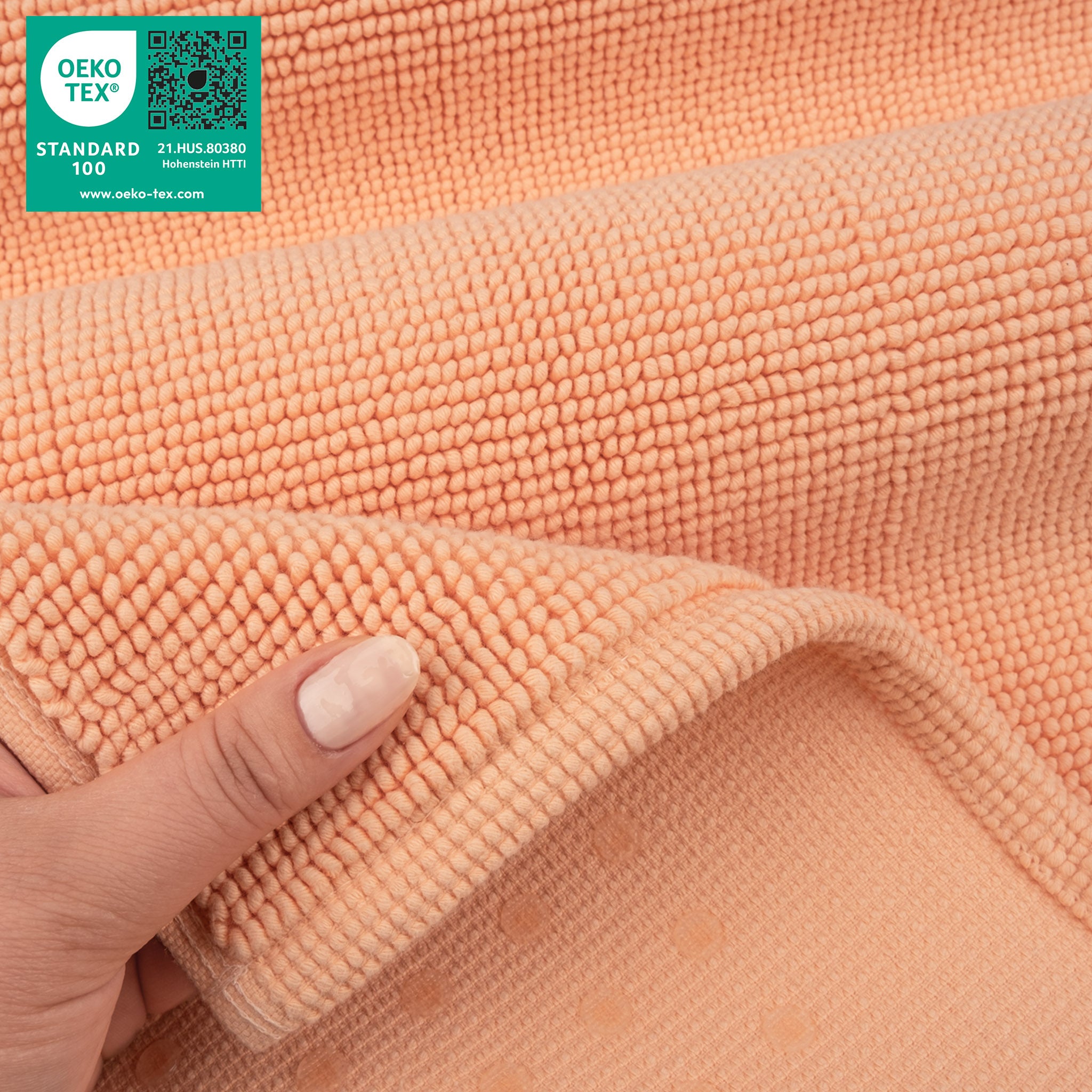American-softlinen 100% Cotton Non-Slip 17x24 Inch Bath Rug Wholesale malibu-peach-5