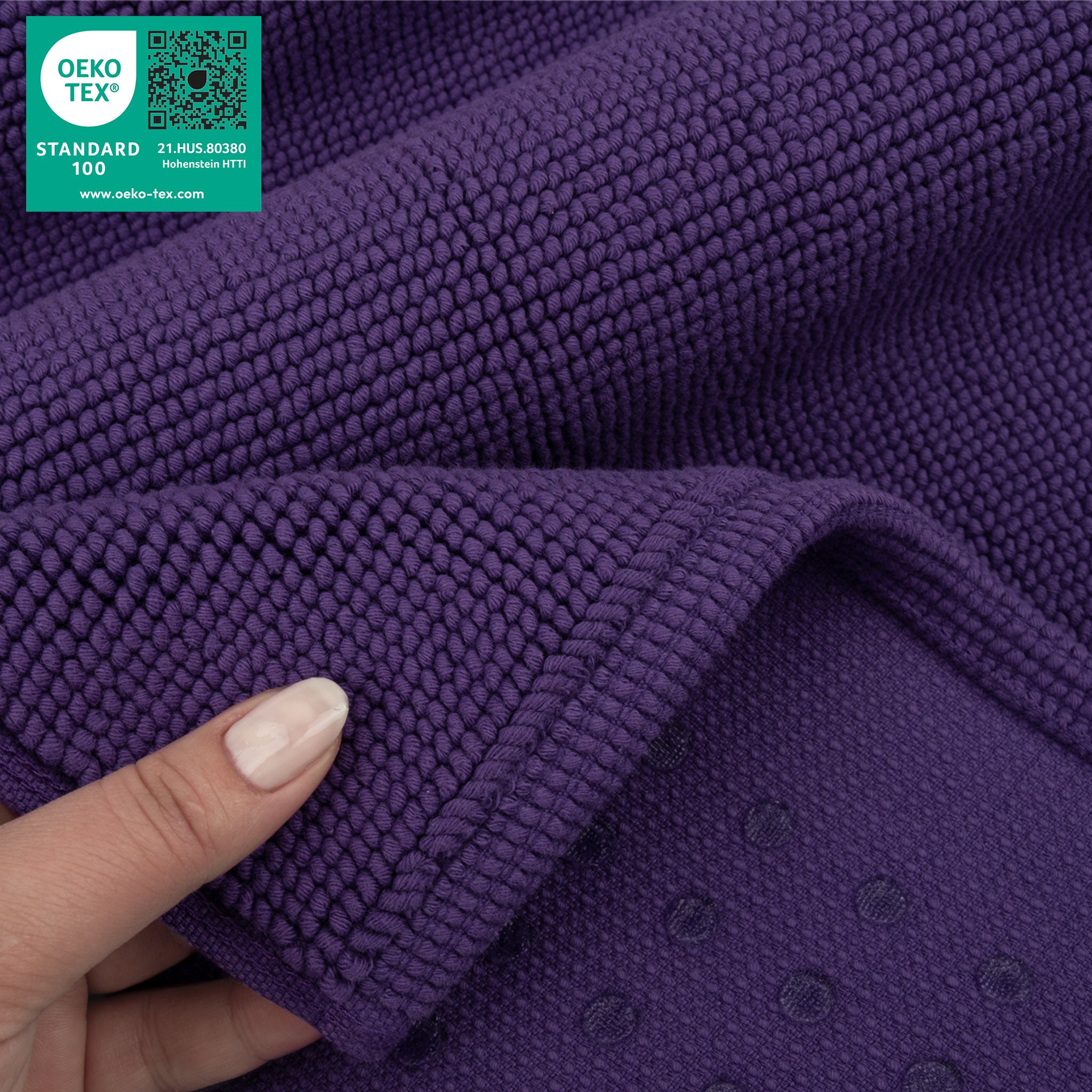 American-softlinen 100% Cotton Non-Slip 17x24 Inch Bath Rug Wholesale purple-5