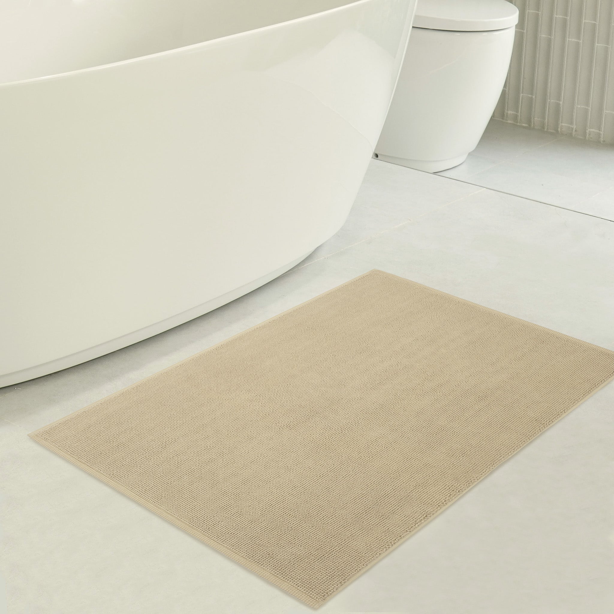 American-softlinen 100% Cotton Non-Slip 17x24 Inch Bath Rug Wholesale sand-taupe-3