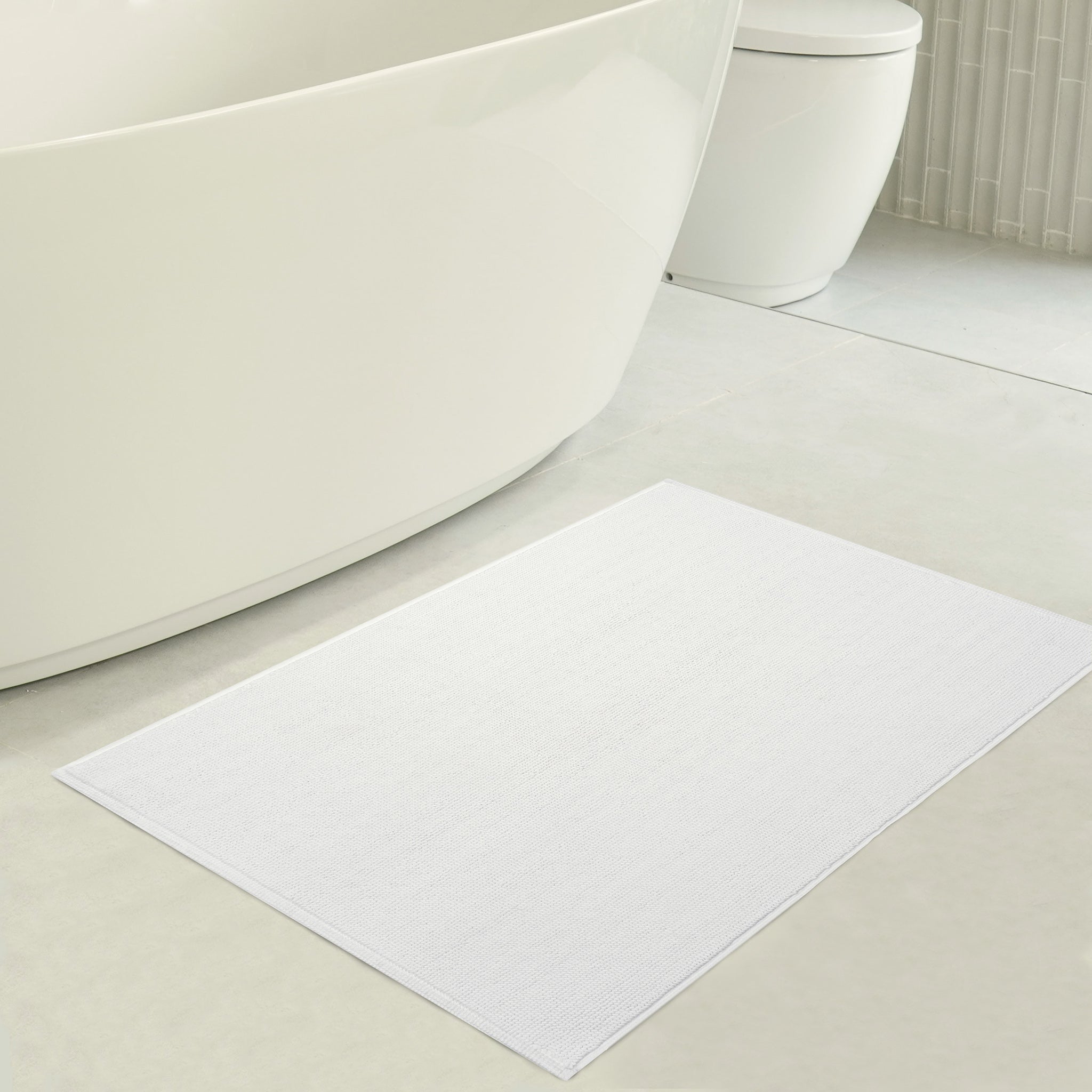 American-softlinen 100% Cotton Non-Slip 17x24 Inch Bath Rug Wholesale white-3