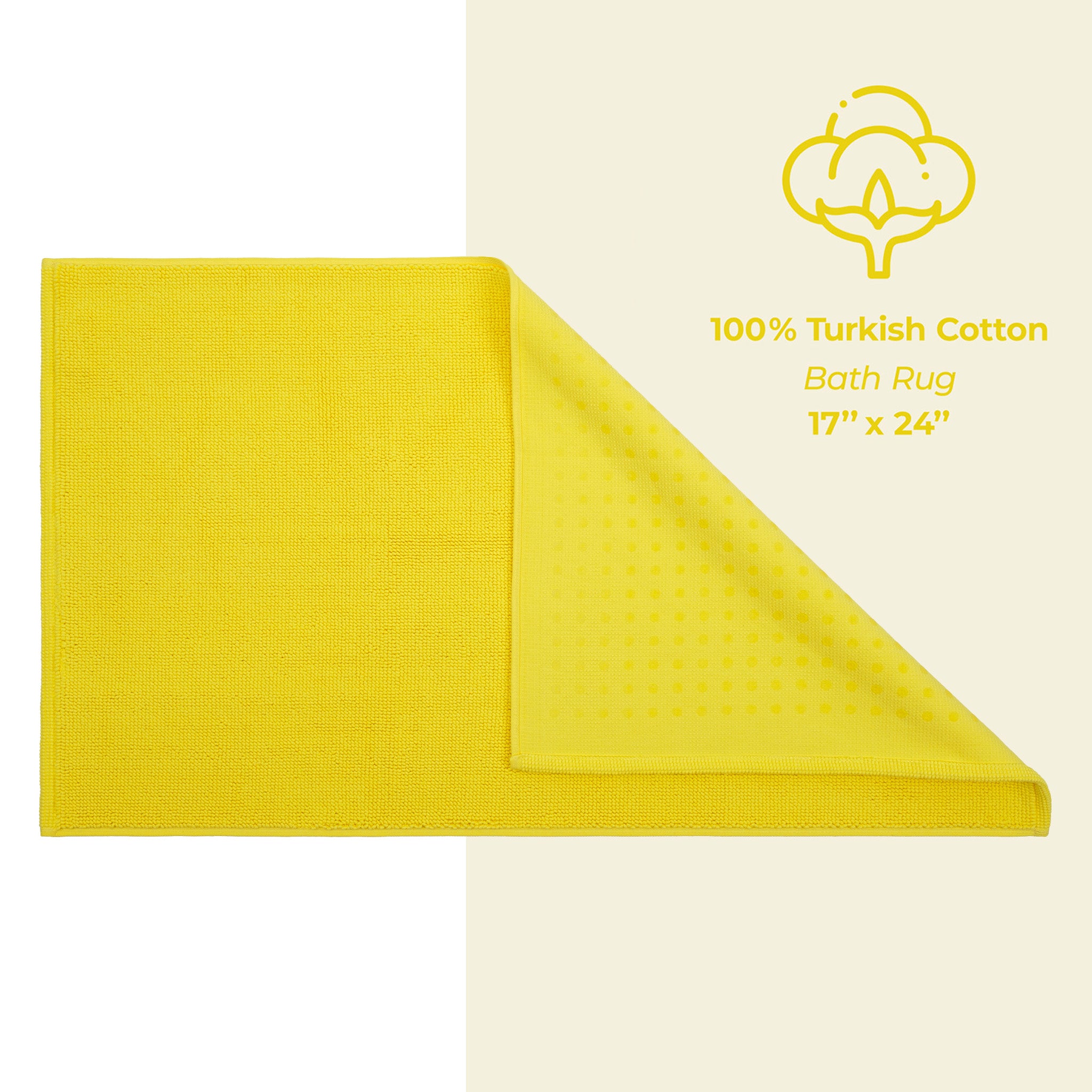 American-softlinen 100% Cotton Non-Slip 17x24 Inch Bath Rug Wholesale yellow-4