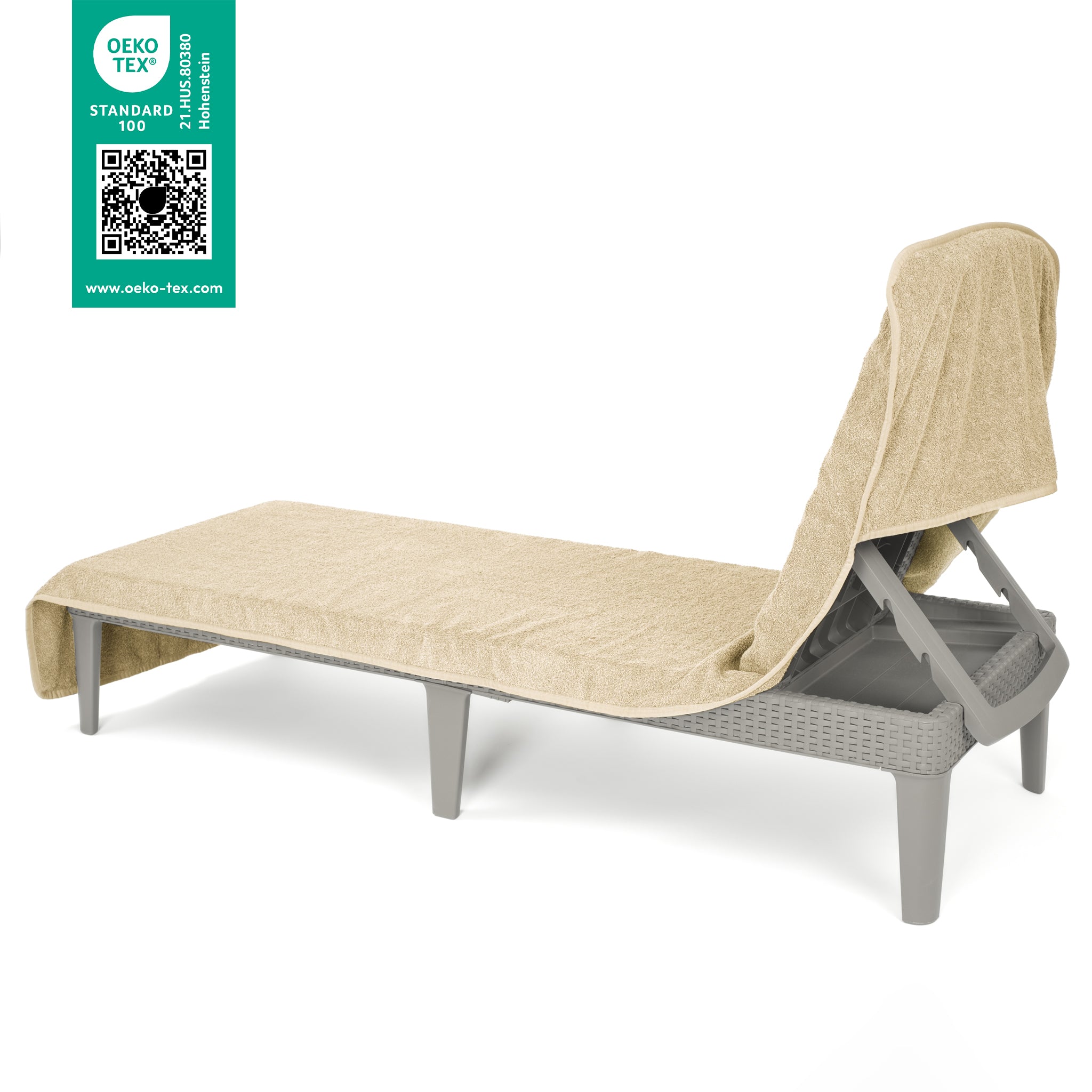 American-softlinen 2 Pack Chaise Lounge Covers with Pocket, 86" x 32" Oversized Beach and Pool Lounge Chair Towels