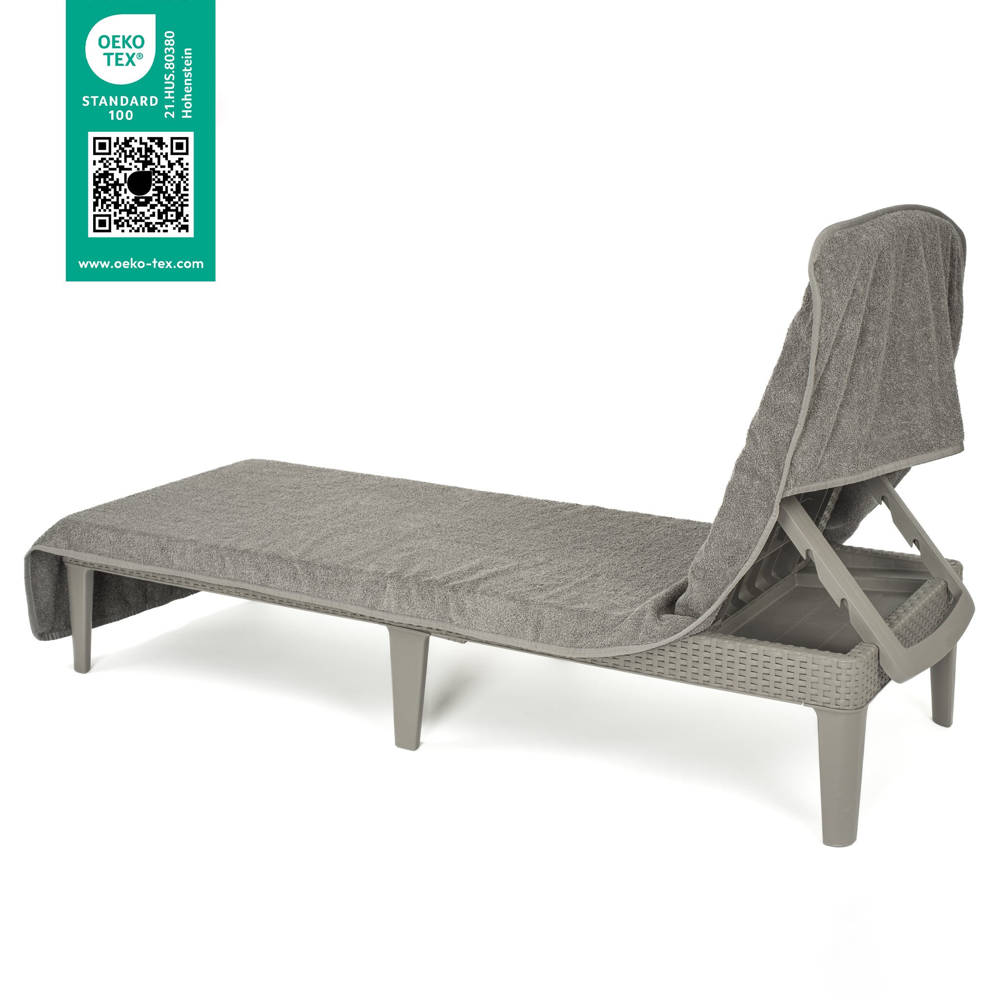American-softlinen 2 Pack Chaise Lounge Covers with Pocket, 86" x 32" Oversized Beach and Pool Lounge Chair Towels