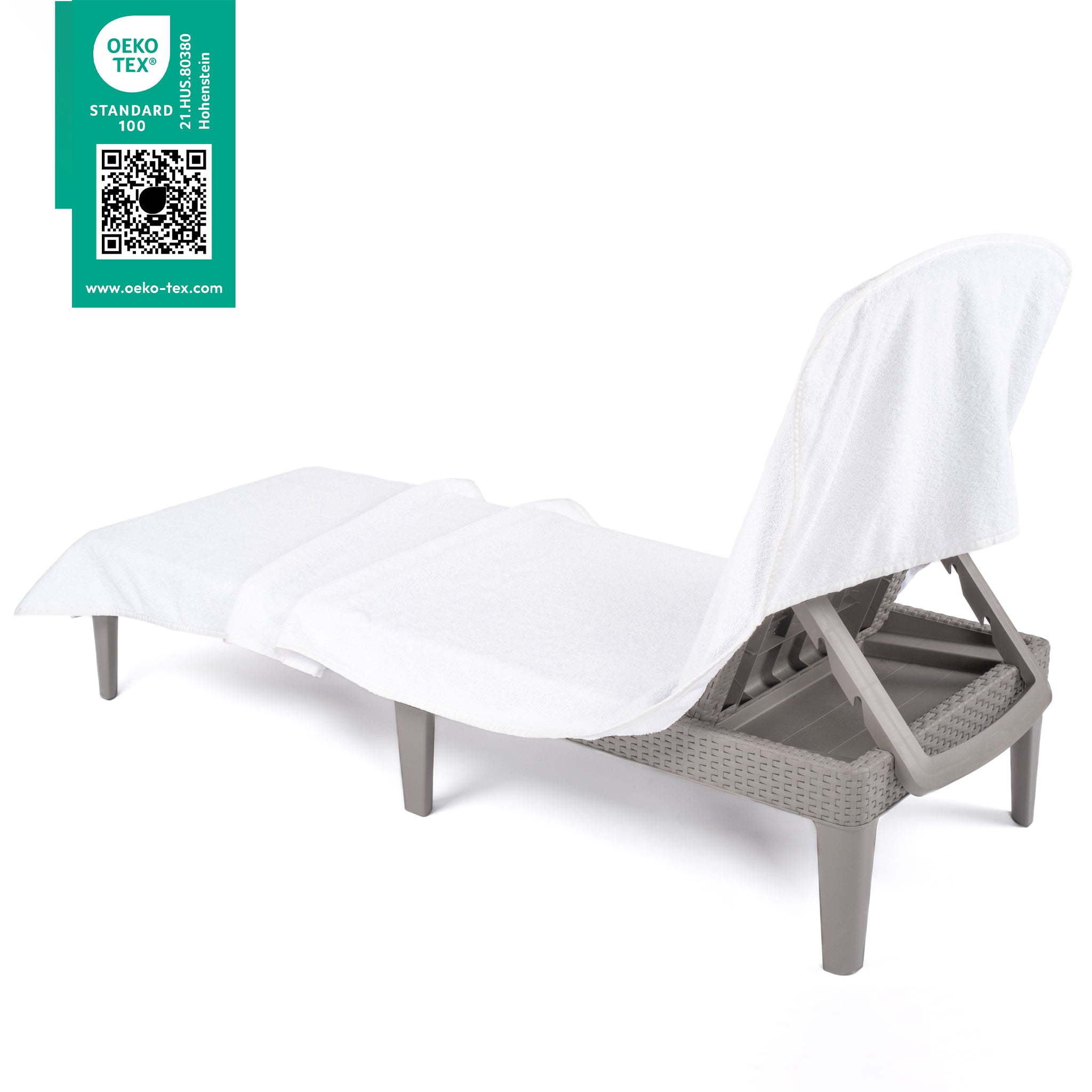 American-softlinen 2 Pack Chaise Lounge Covers with Pocket, 86" x 32" Oversized Beach and Pool Lounge Chair Towels