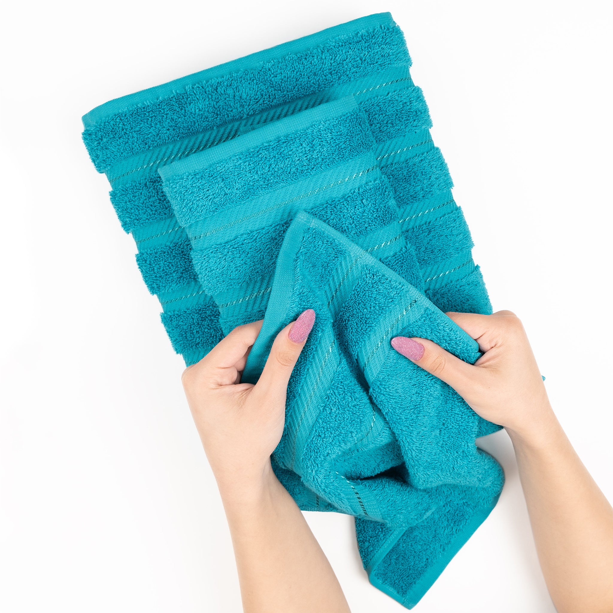 American-softlinen 3 Piece Luxury Hotel Towel Set 20 set case pack aqua-5