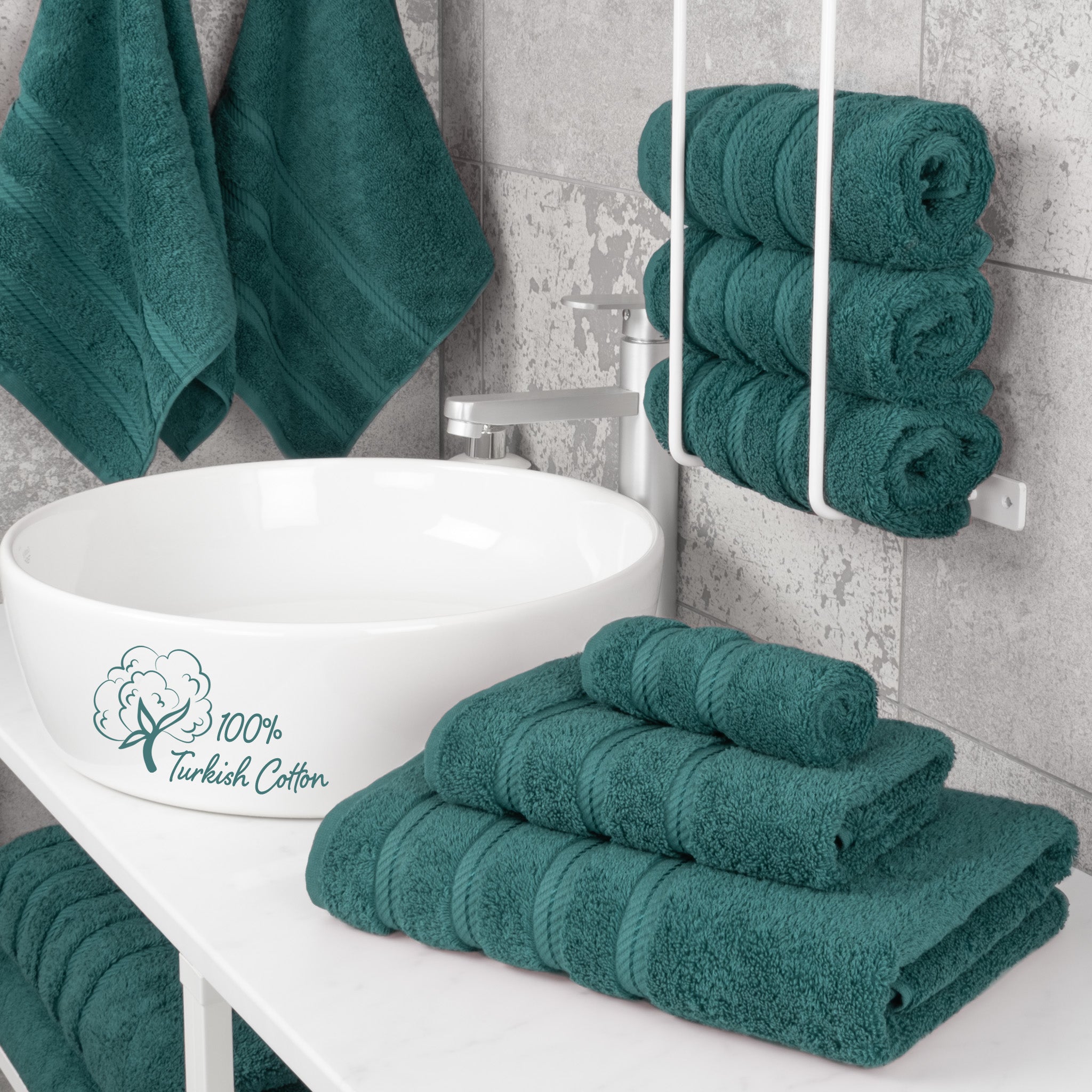 American-softlinen 3 Piece Luxury Hotel Towel Set 20 set case pack colonial-blue-2