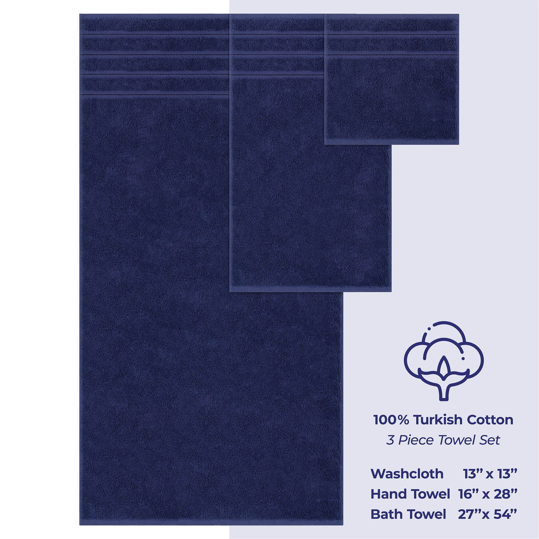American-softlinen 3 Piece Luxury Hotel Towel Set 20 set case pack navy-blue-4
