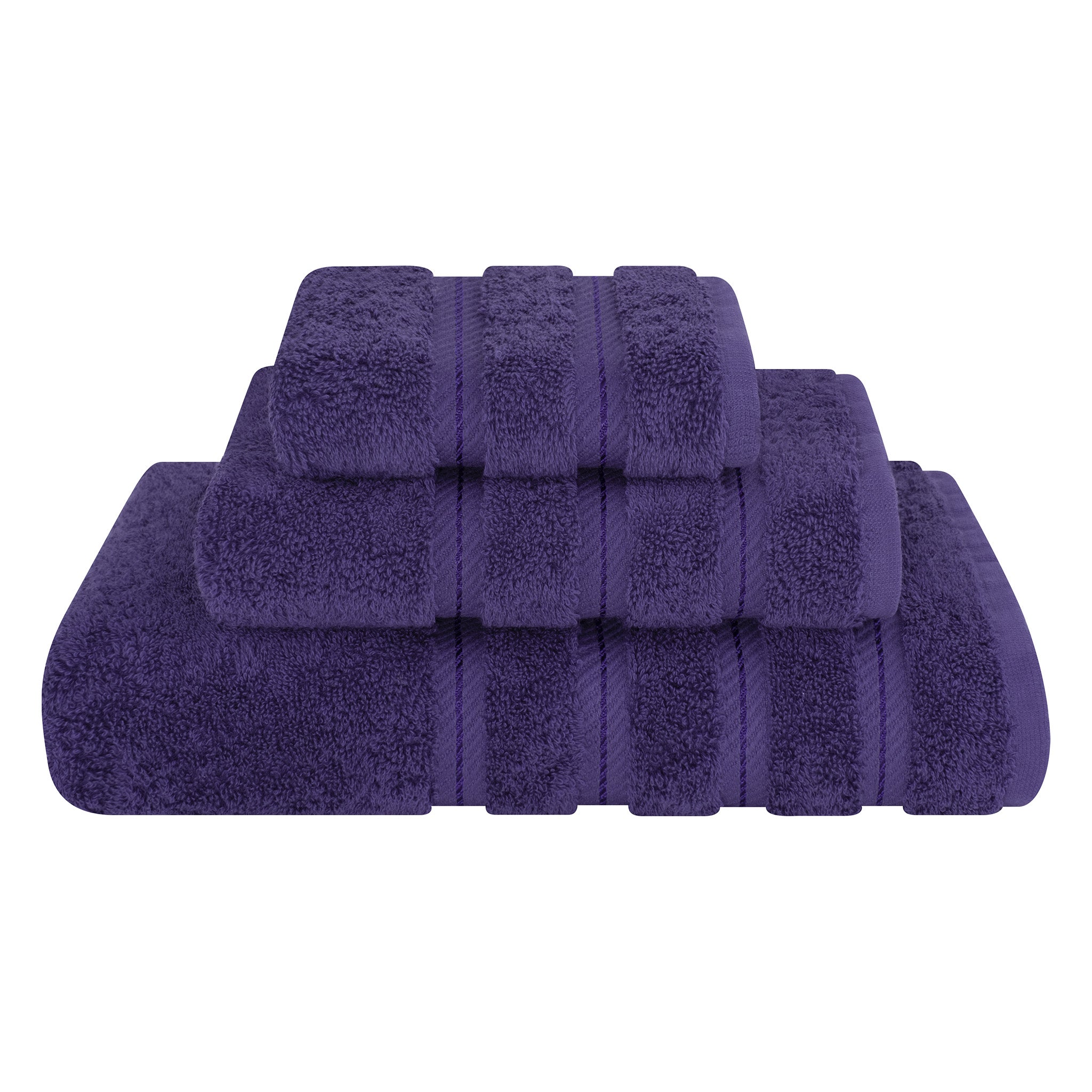 American-softlinen 3 Piece Luxury Hotel Towel Set 20 set case pack purple-1