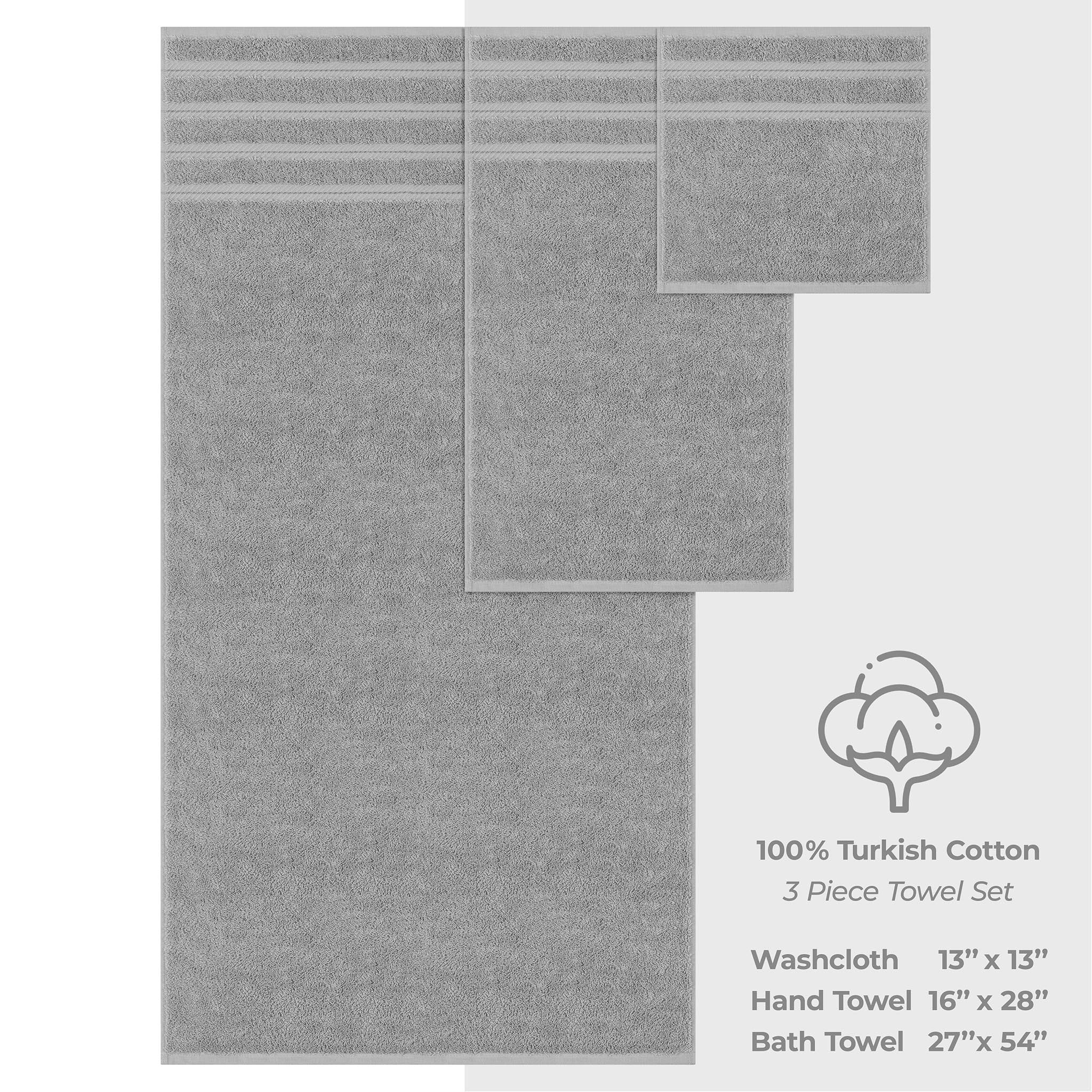 American-softlinen 3 Piece Luxury Hotel Towel Set 20 set case pack rockridge-gray-4