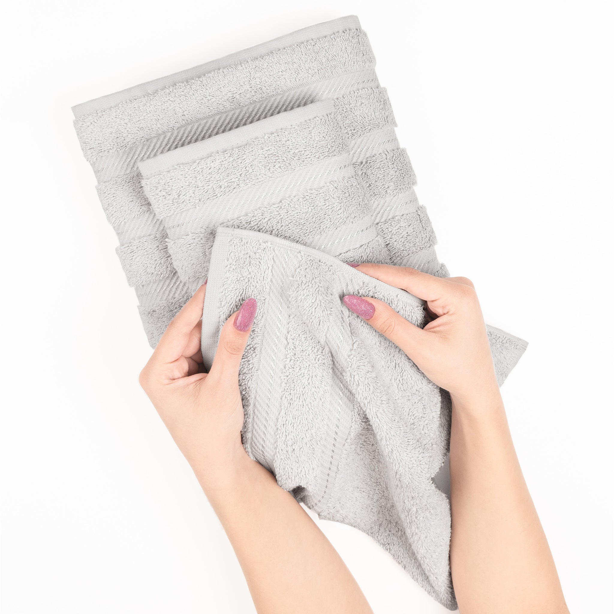 American-softlinen 3 Piece Luxury Hotel Towel Set 20 set case pack silver-gray-5
