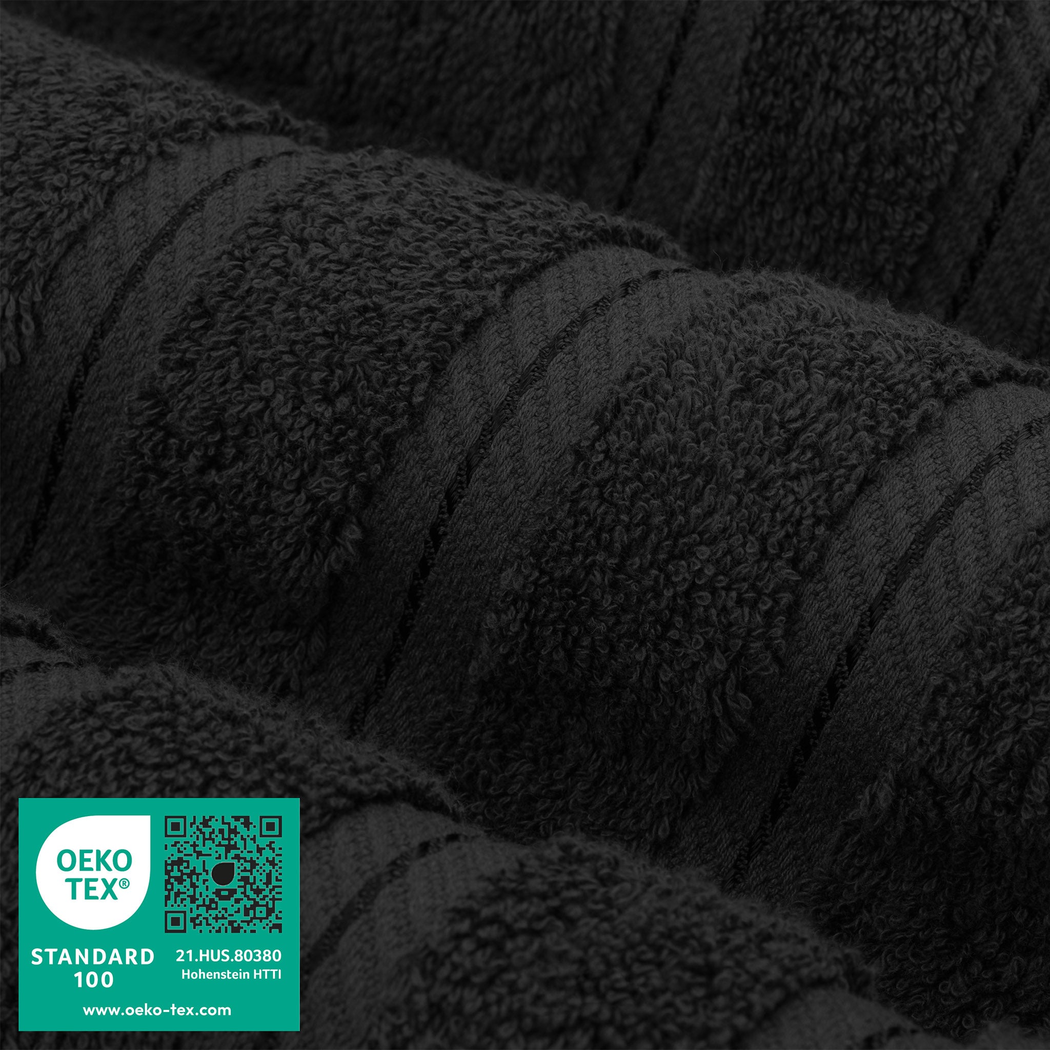 American-softlinen 100% Turkish Cotton 4 Pack Bath Towel Set black-3