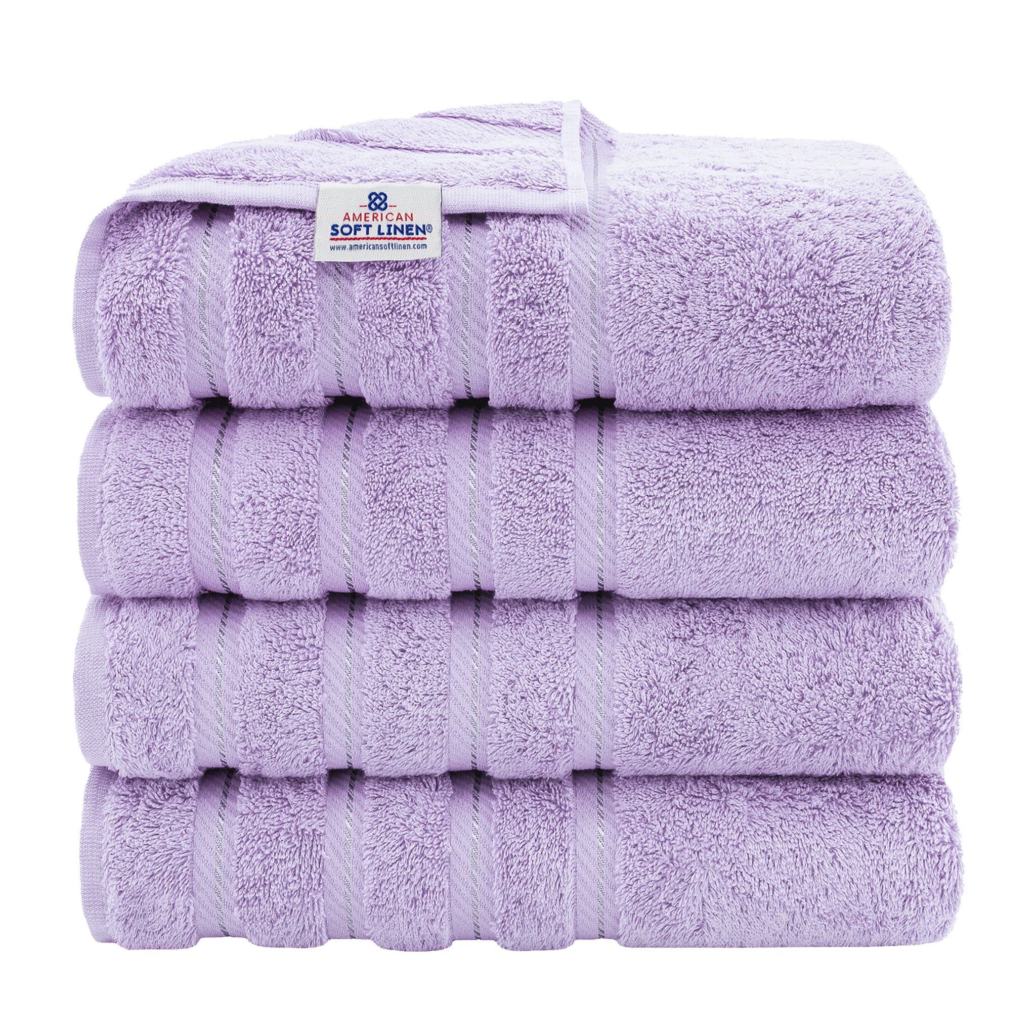 American-softlinen 100% Turkish Cotton 4 Pack Bath Towel Set lilac-1