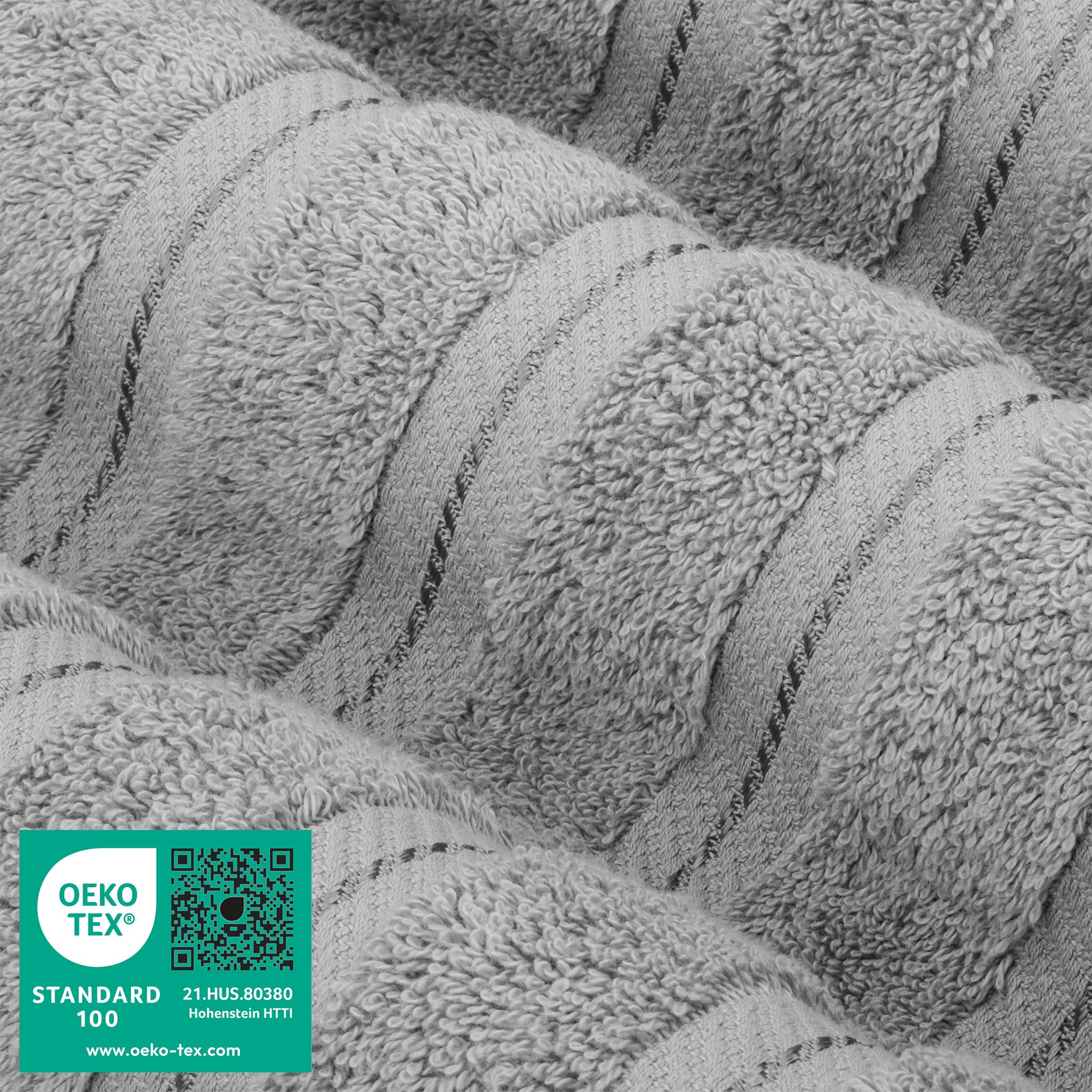 American-softlinen 100% Turkish Cotton 4 Pack Bath Towel Set gray-3
