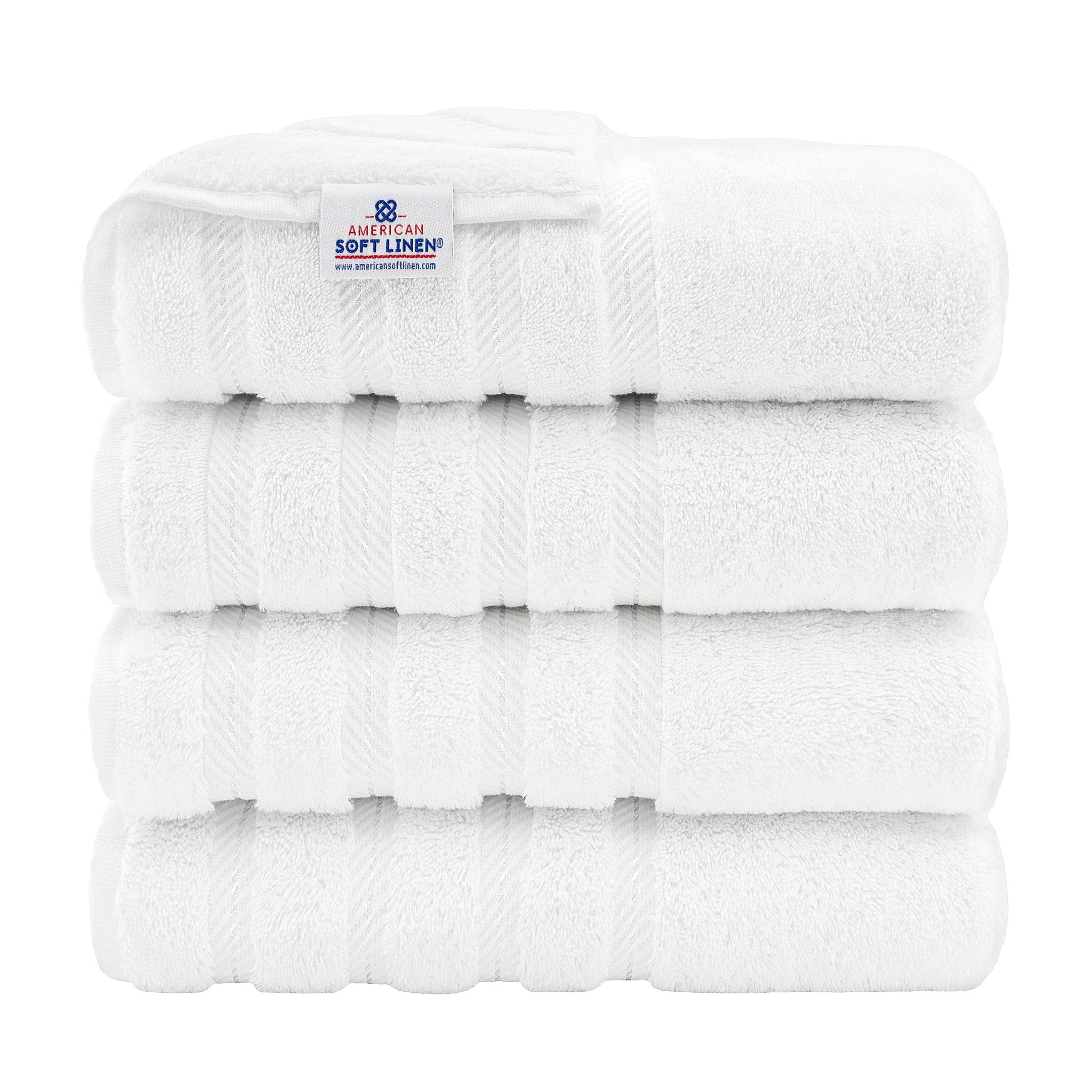 American-softlinen 100% Turkish Cotton 4 Pack Bath Towel Set white-1