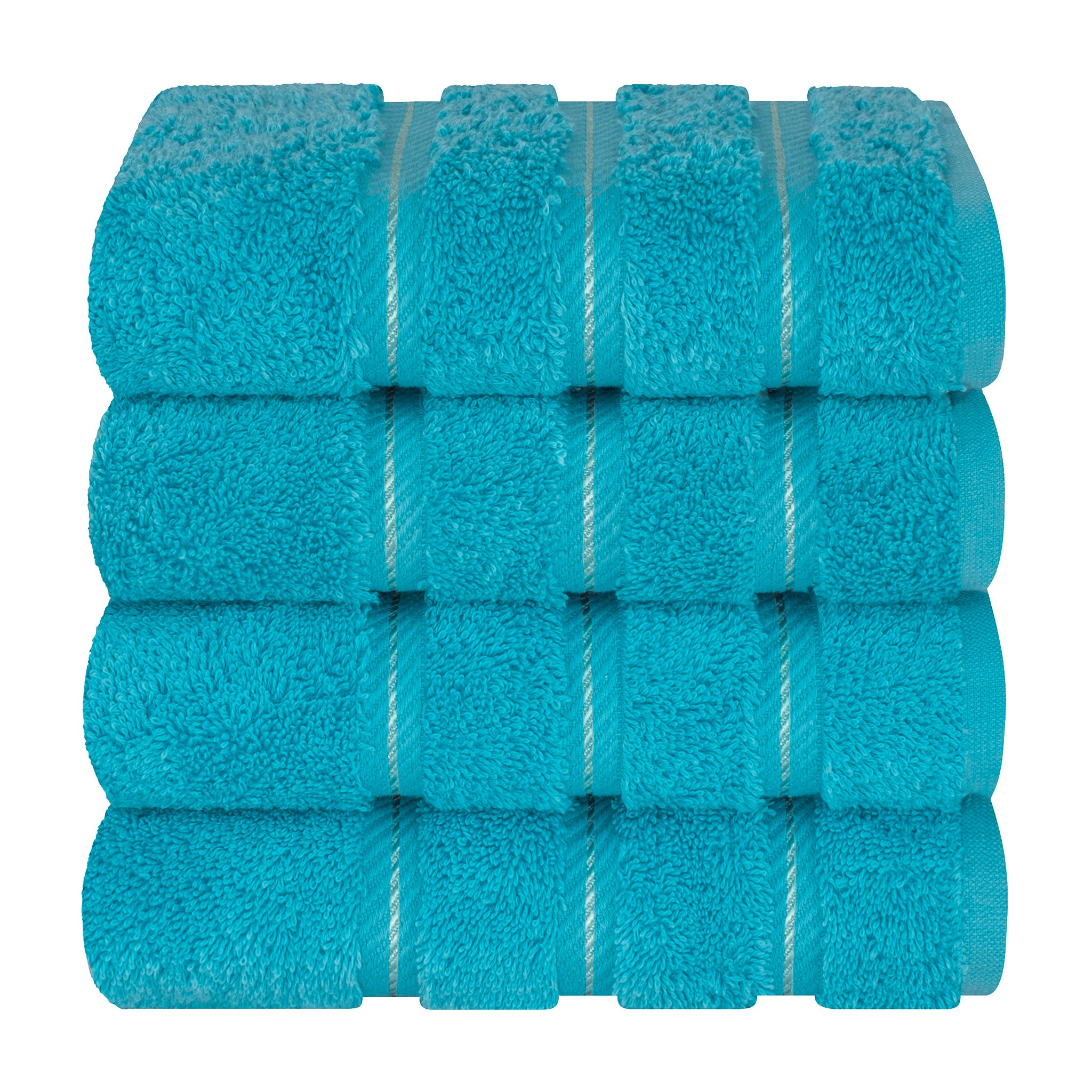 American-softlinen 100% Turkish Cotton 4 Pack Hand Towel Set aqua-7