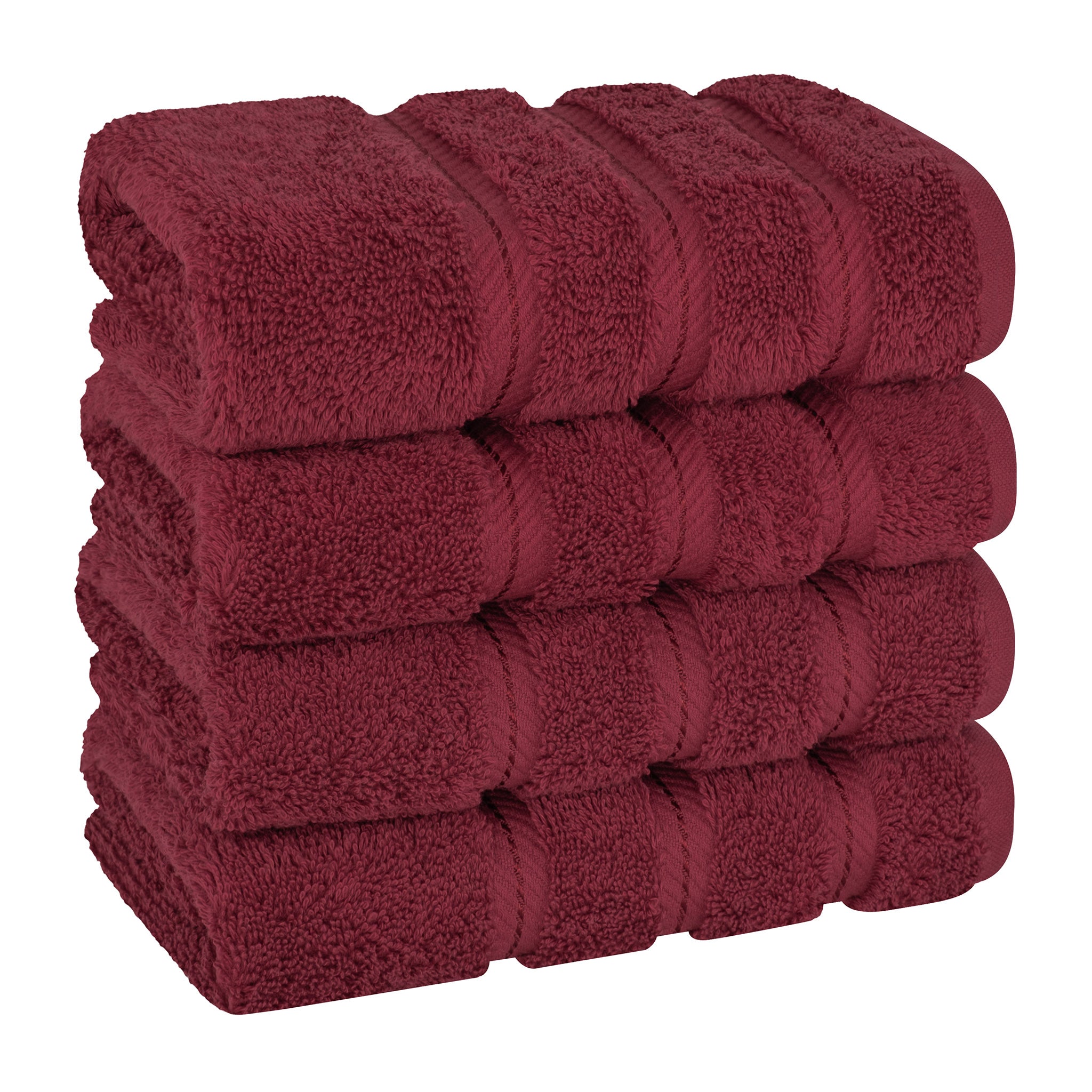  American-softlinen 100% Turkish Cotton 4 Pack Hand Towel Set  bordeaux-red-1