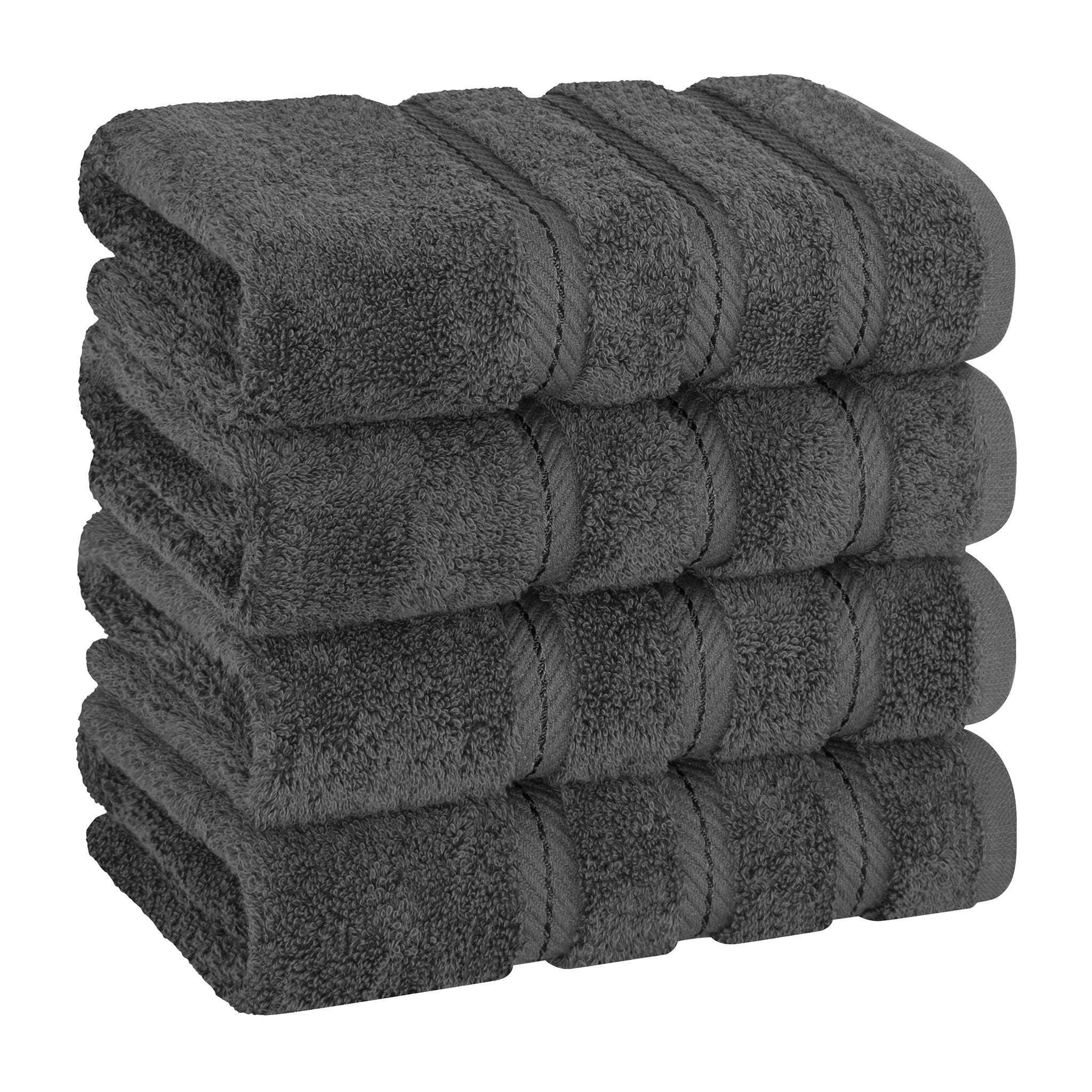  American-softlinen 100% Turkish Cotton 4 Pack Hand Towel Set  gray-1