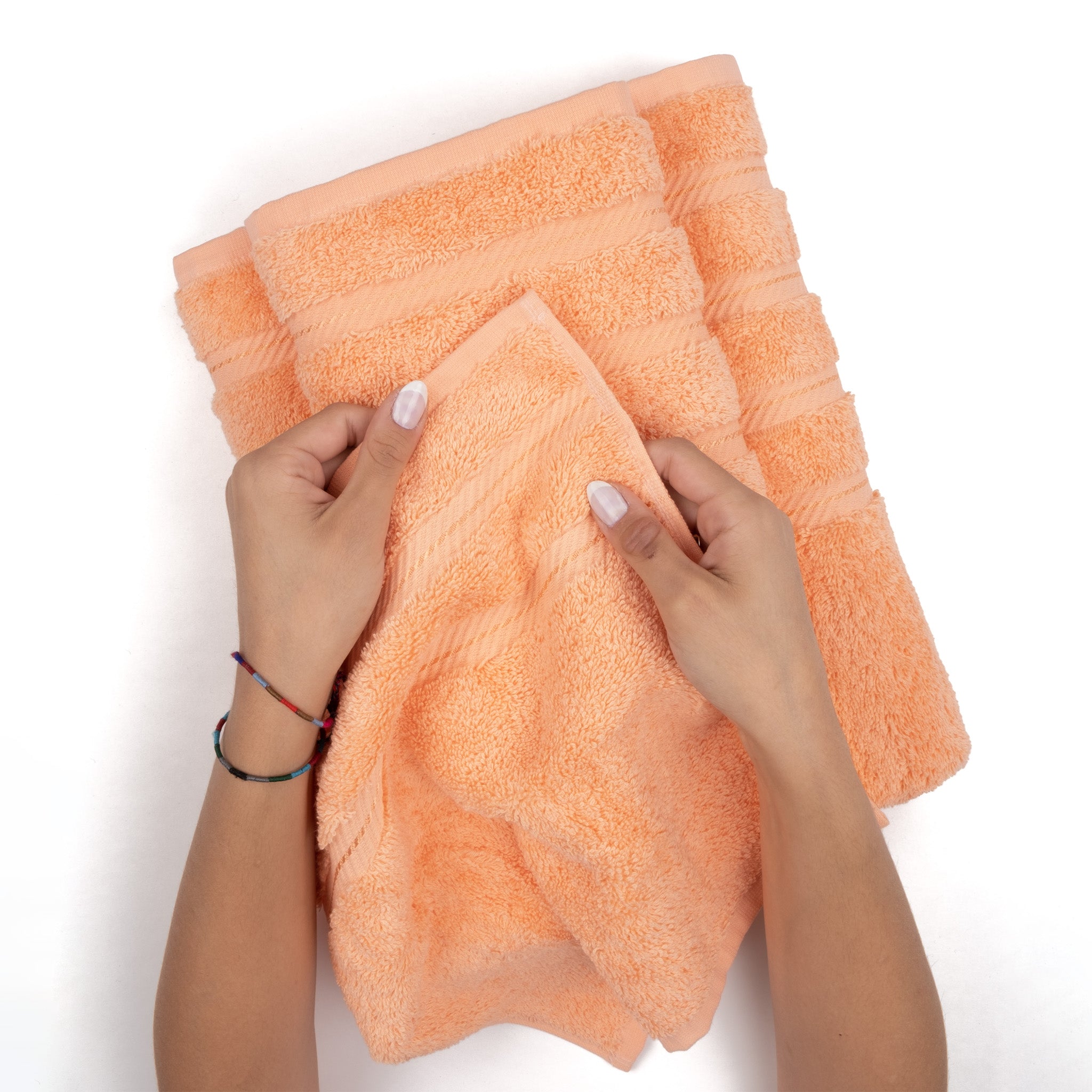  American-softlinen 100% Turkish Cotton 4 Pack Hand Towel Set  malibu-peach-5