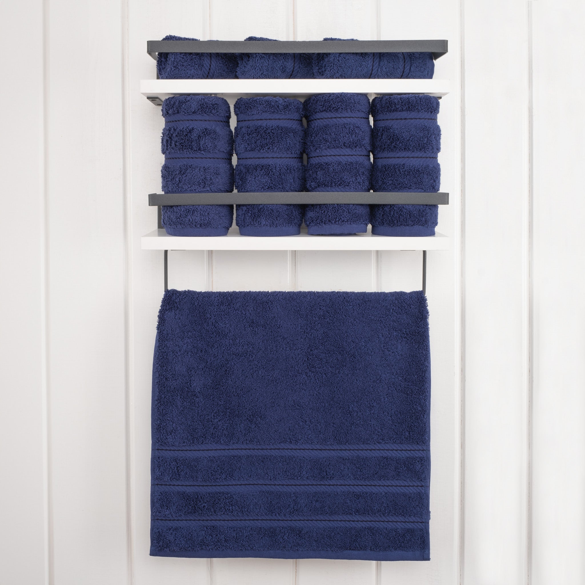  American-softlinen 100% Turkish Cotton 4 Pack Hand Towel Set  navy-blue-2