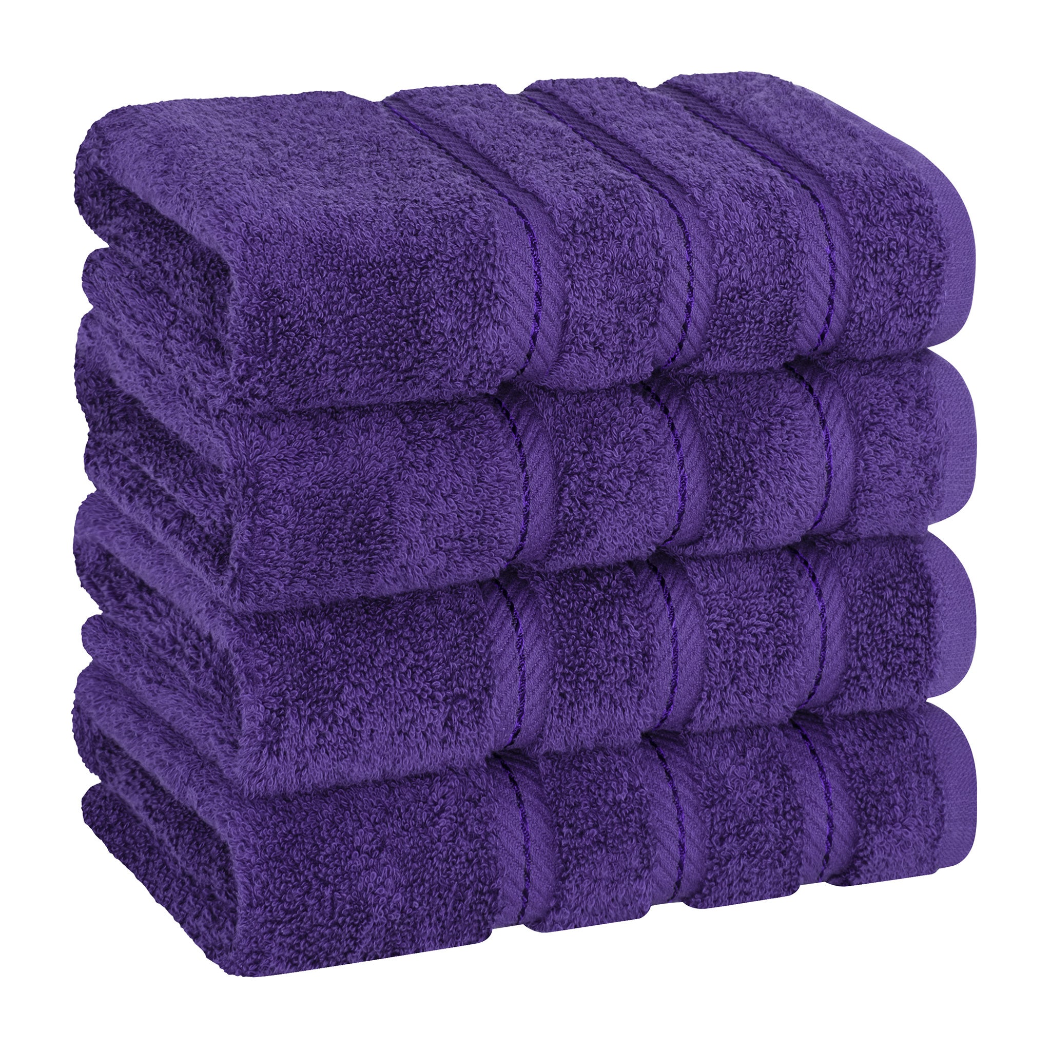  American-softlinen 100% Turkish Cotton 4 Pack Hand Towel Set  purple-1