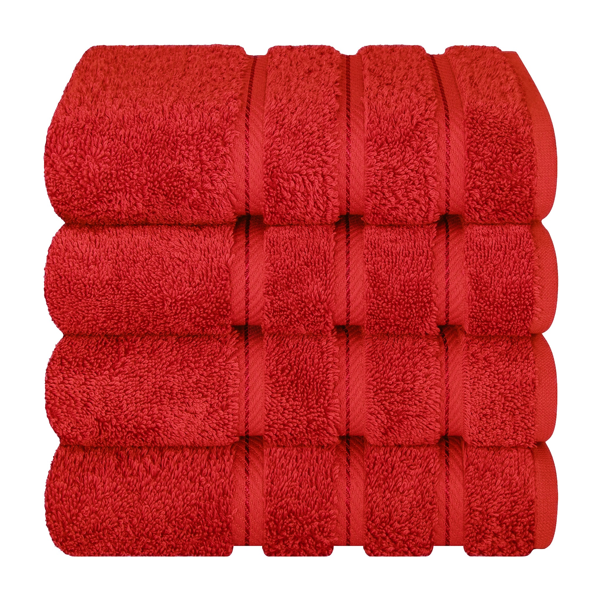 American-softlinen 100% Turkish Cotton 4 Pack Hand Towel Set red-7