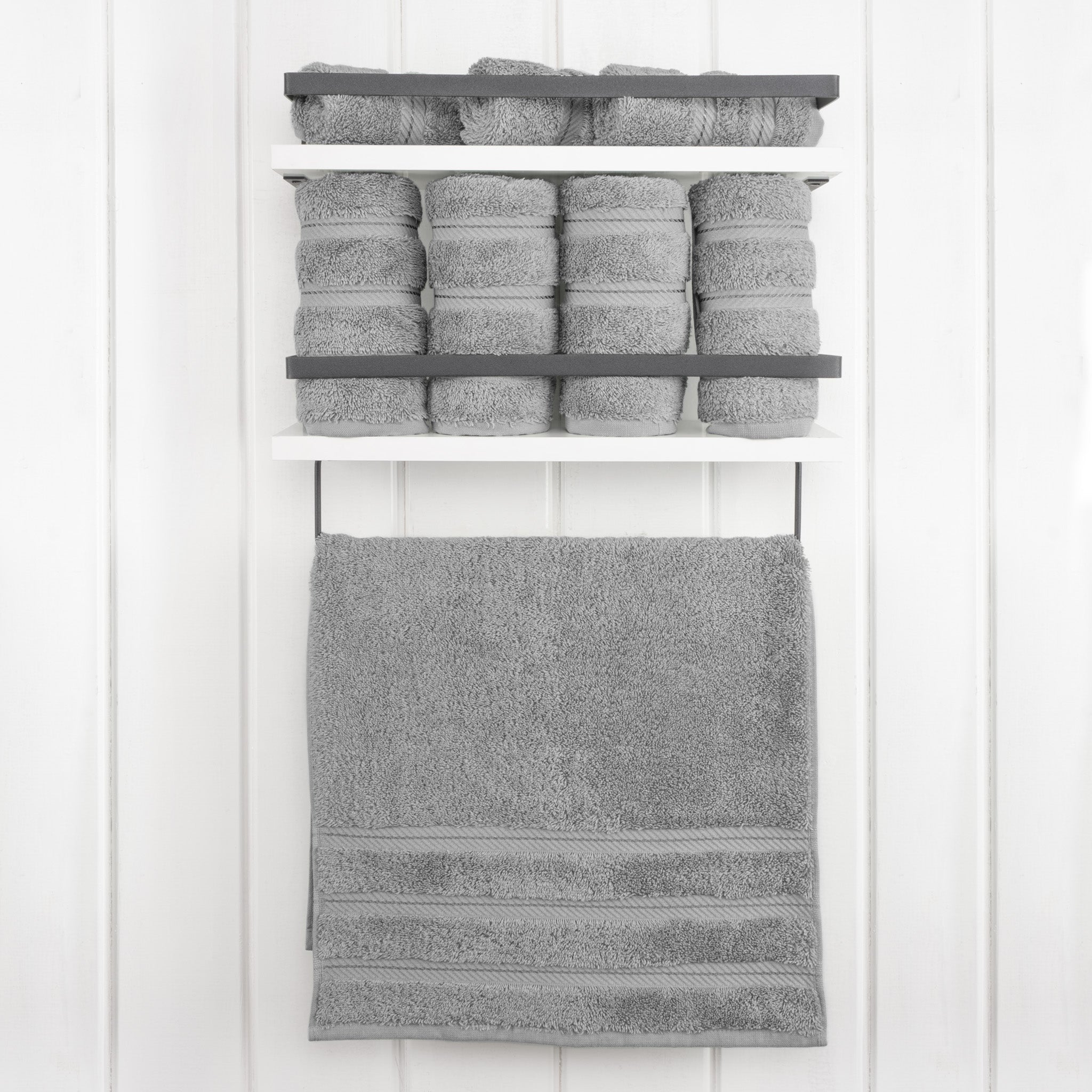  American-softlinen 100% Turkish Cotton 4 Pack Hand Towel Set  rockridge-gray-2