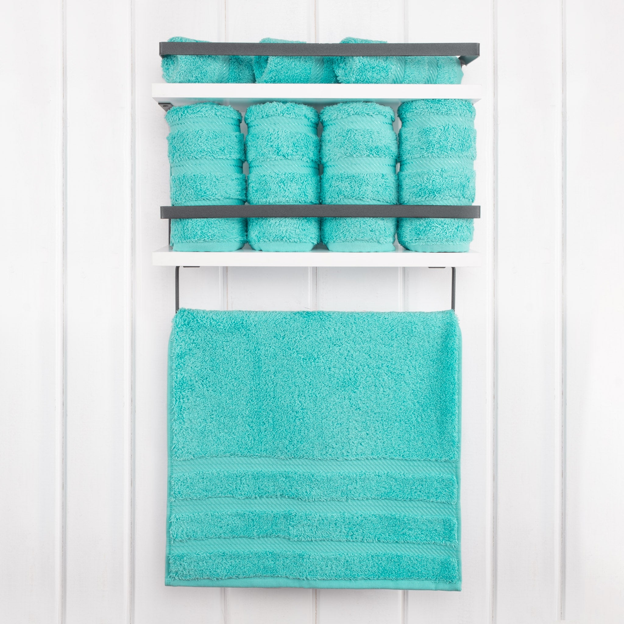  American-softlinen 100% Turkish Cotton 4 Pack Hand Towel Set  turquoise-blue-2