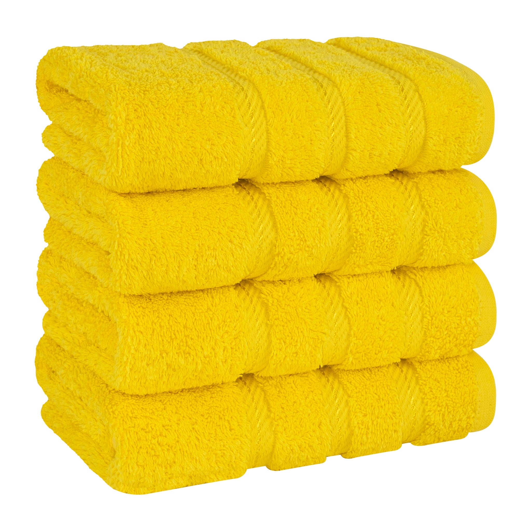  American-softlinen 100% Turkish Cotton 4 Pack Hand Towel Set  yellow-1