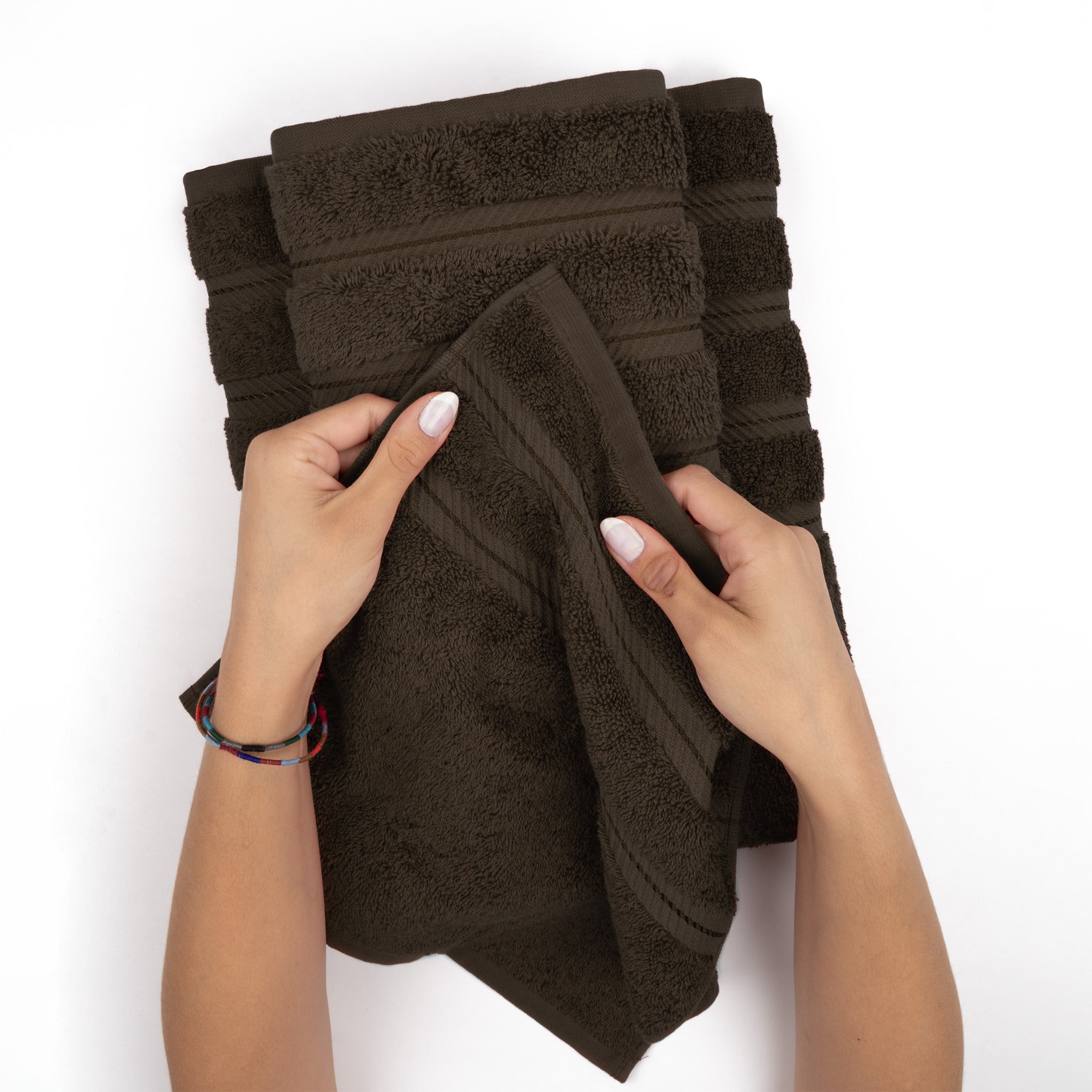 American-softlinen 100% Turkish Cotton 4 Pack Bath Towel Set Wholesale chocolate-brown-5