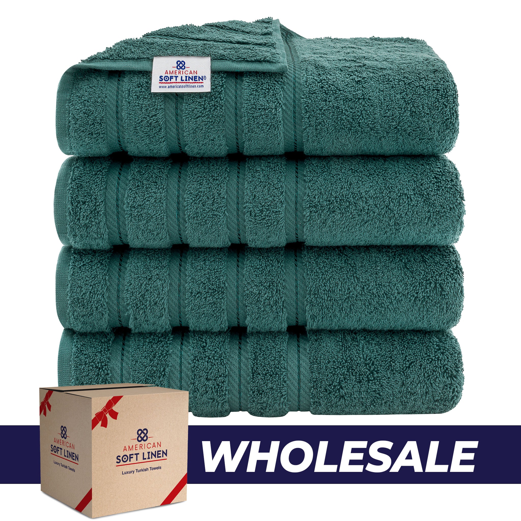 American-softlinen 100% Turkish Cotton 4 Pack Bath Towel Set Wholesale colonial-blue-0