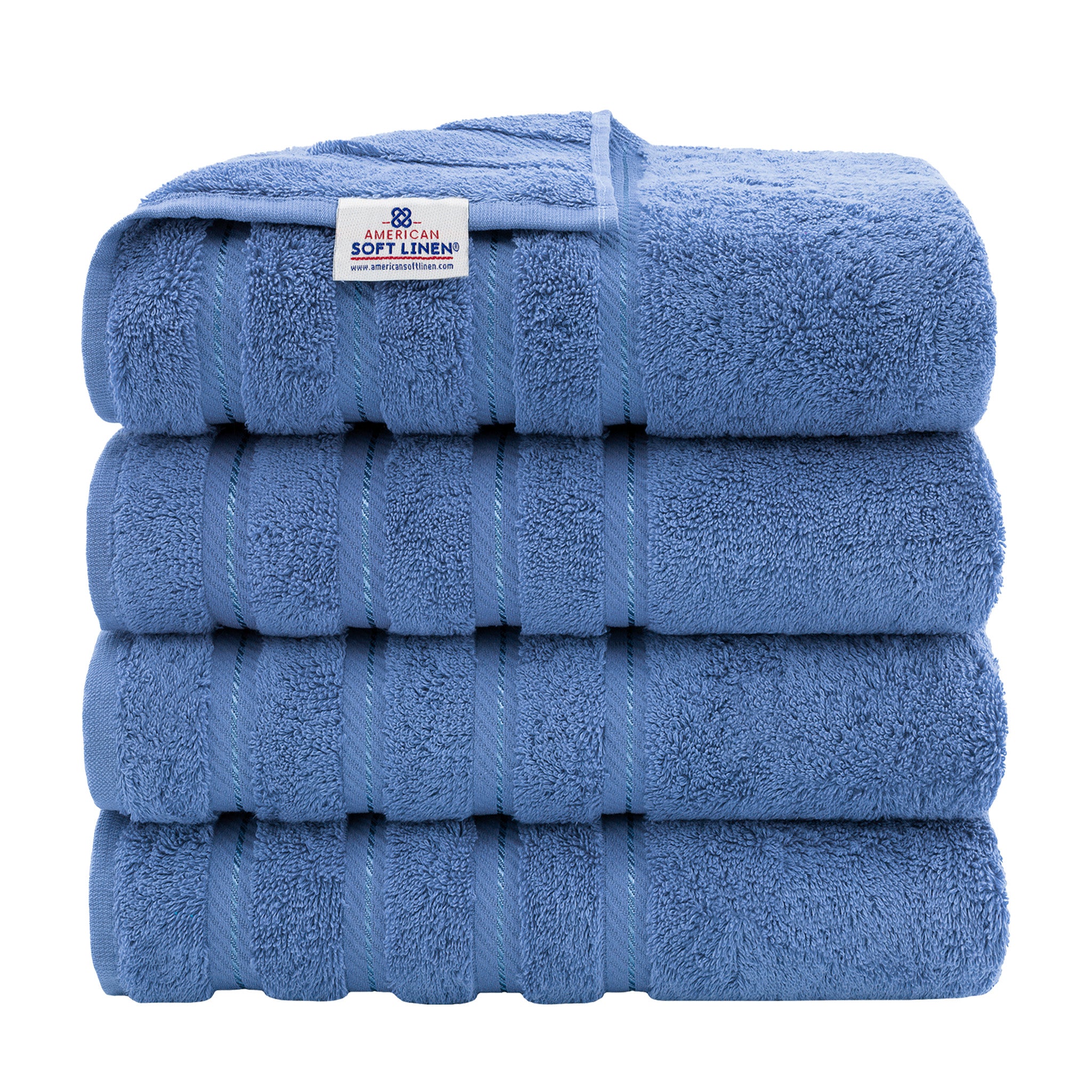 American-softlinen 100% Turkish Cotton 4 Pack Bath Towel Set Wholesale electric-blue-1