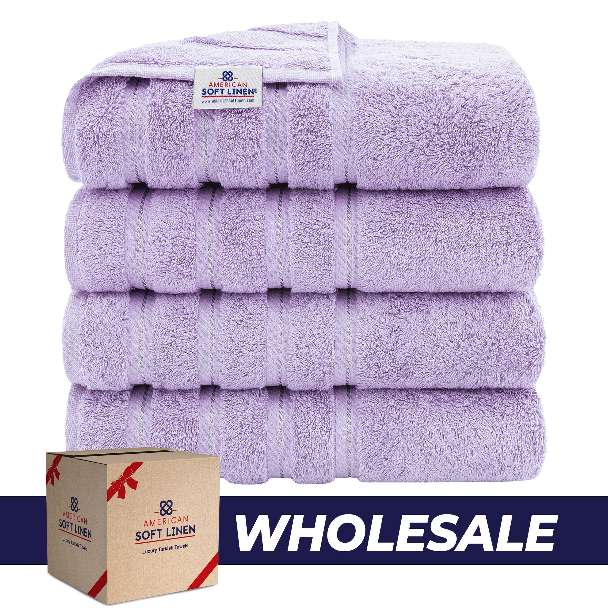 American-softlinen 100% Turkish Cotton 4 Pack Bath Towel Set Wholesale lilac-0