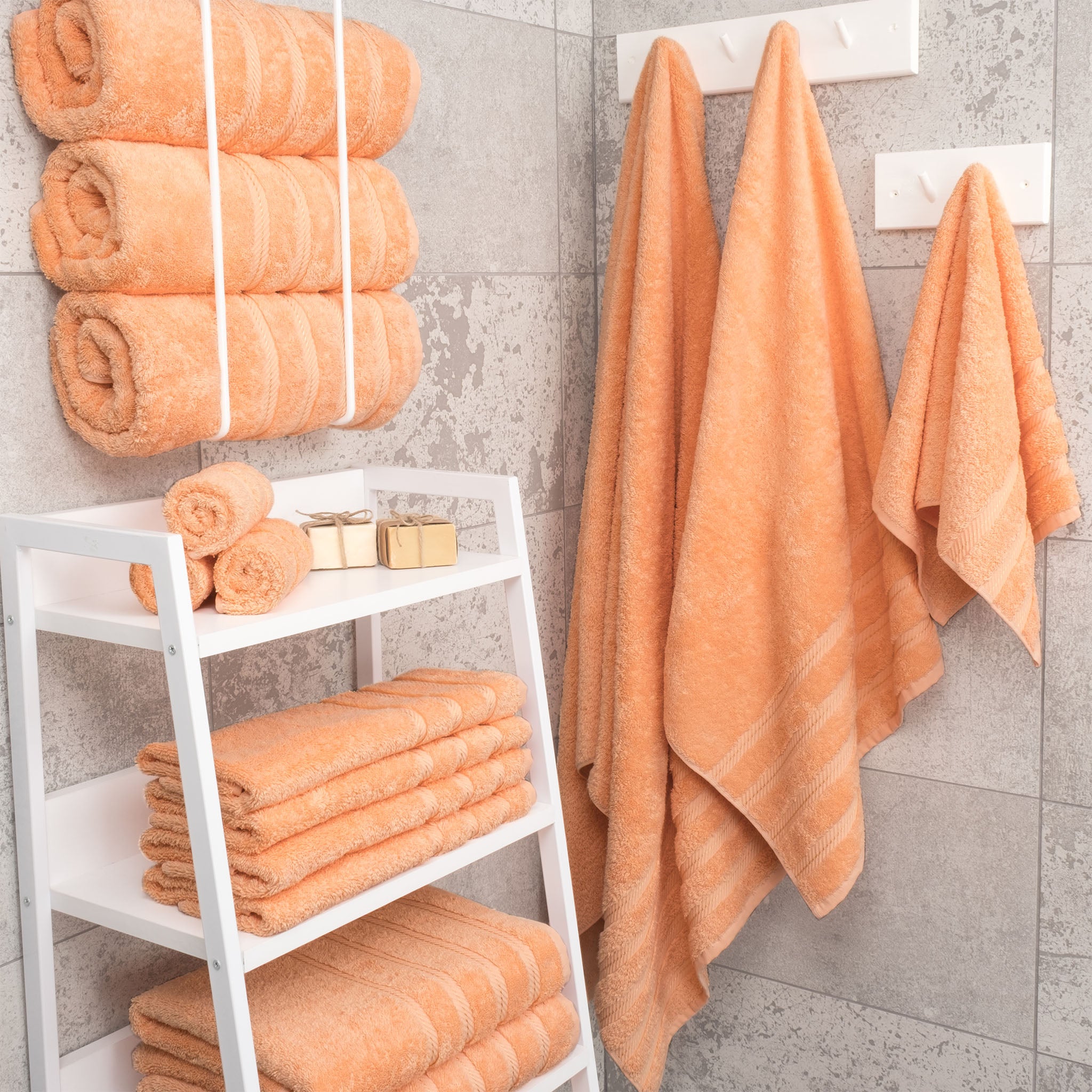 American-softlinen 100% Turkish Cotton 4 Pack Bath Towel Set Wholesale malibu-peach-2