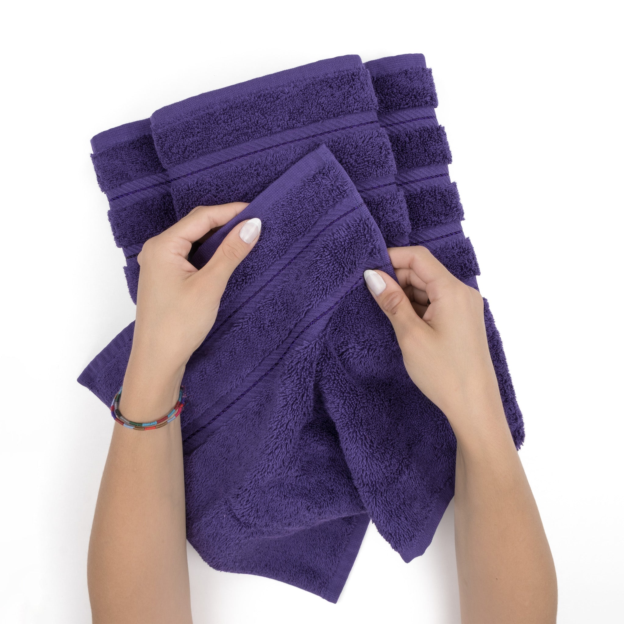American-softlinen 100% Turkish Cotton 4 Pack Bath Towel Set Wholesale purple-5