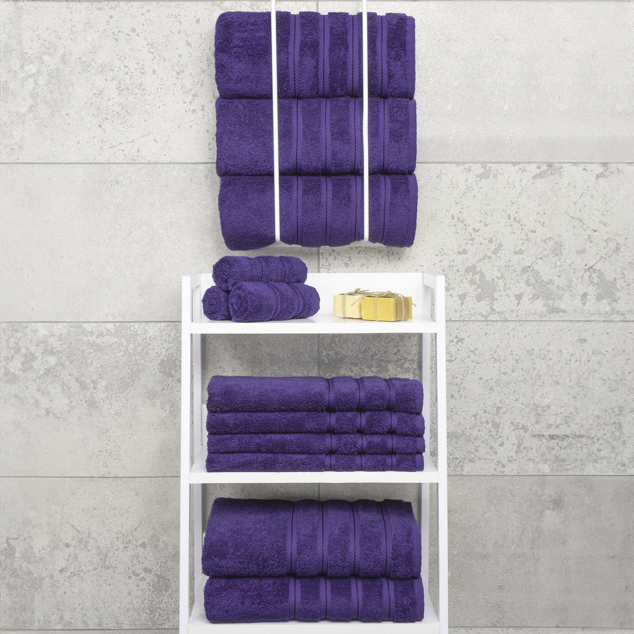 American-softlinen 100% Turkish Cotton 4 Pack Bath Towel Set Wholesale purple-7