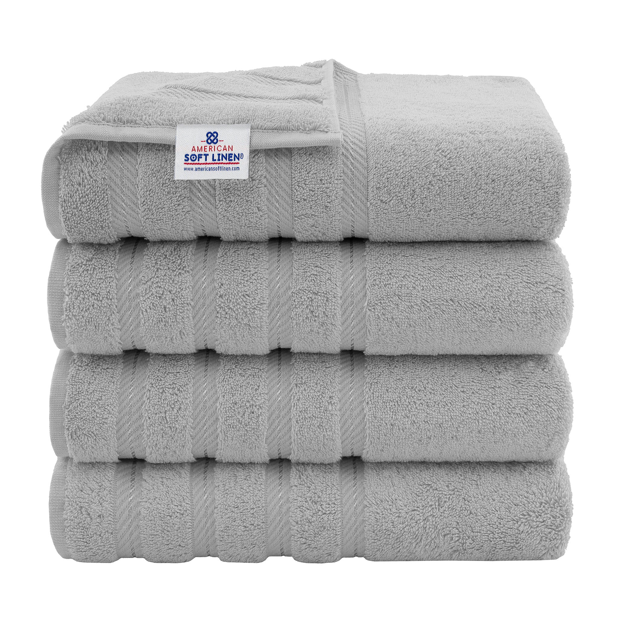 American-softlinen 100% Turkish Cotton 4 Pack Bath Towel Set Wholesale rockridge-gray-1