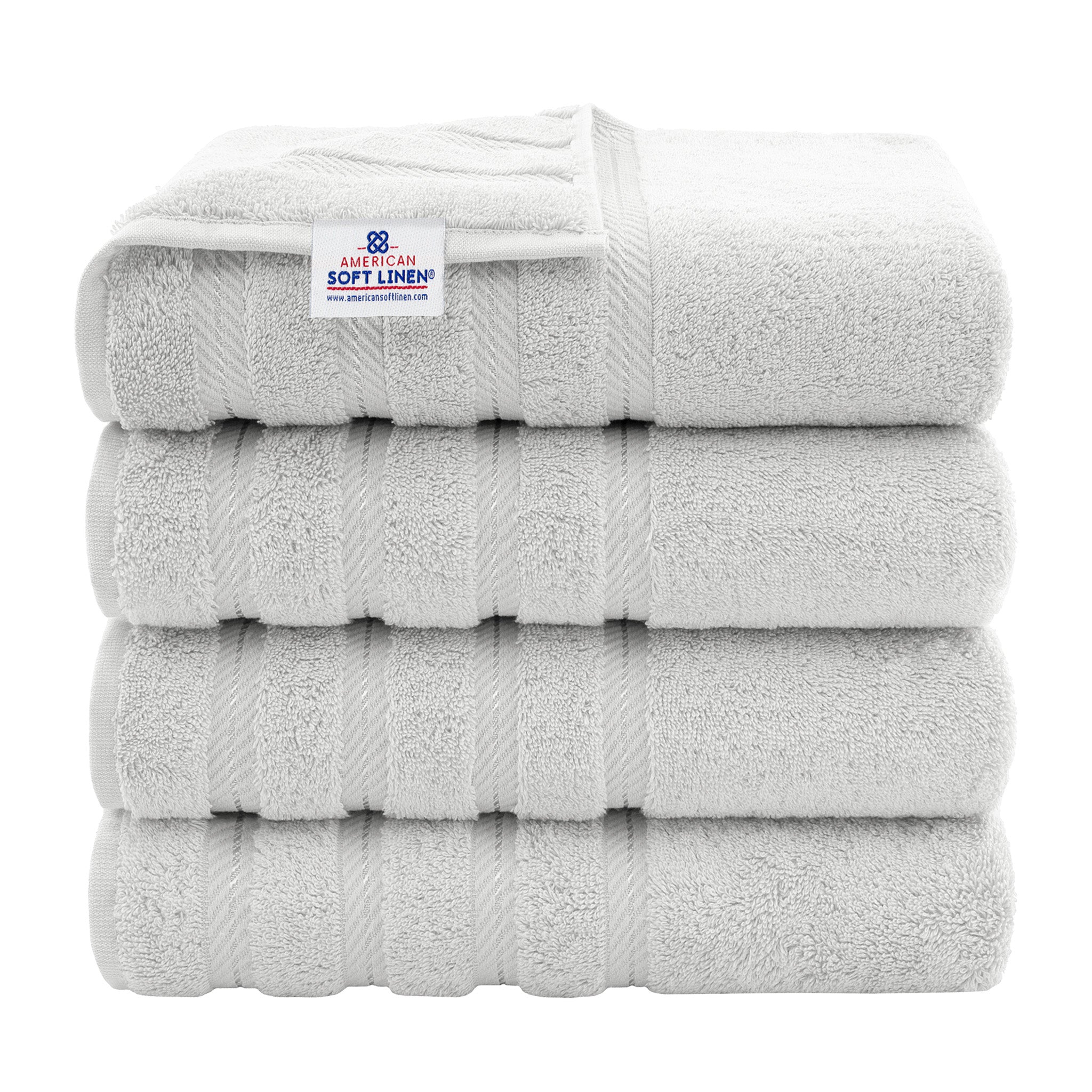 American-softlinen 100% Turkish Cotton 4 Pack Bath Towel Set Wholesale silver-gray-1