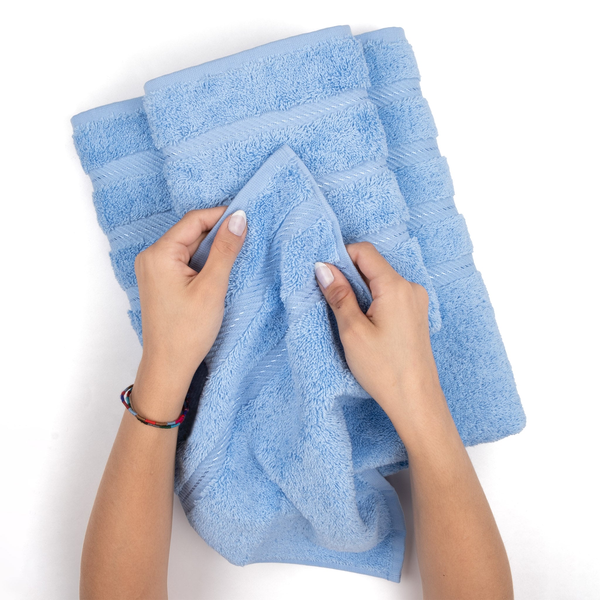 American-softlinen 100% Turkish Cotton 4 Pack Bath Towel Set Wholesale sky-blue-5