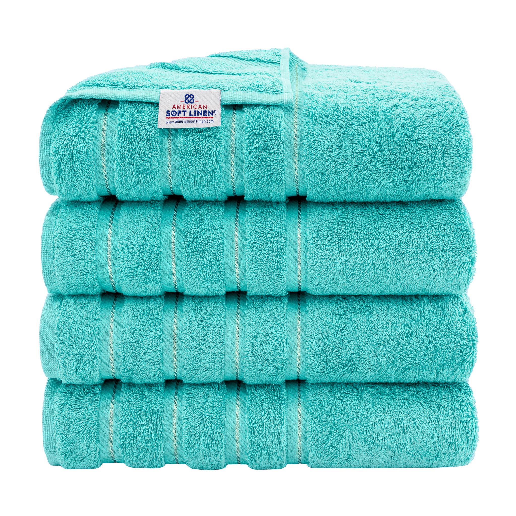 American-softlinen 100% Turkish Cotton 4 Pack Bath Towel Set Wholesale turquoise-blue-1