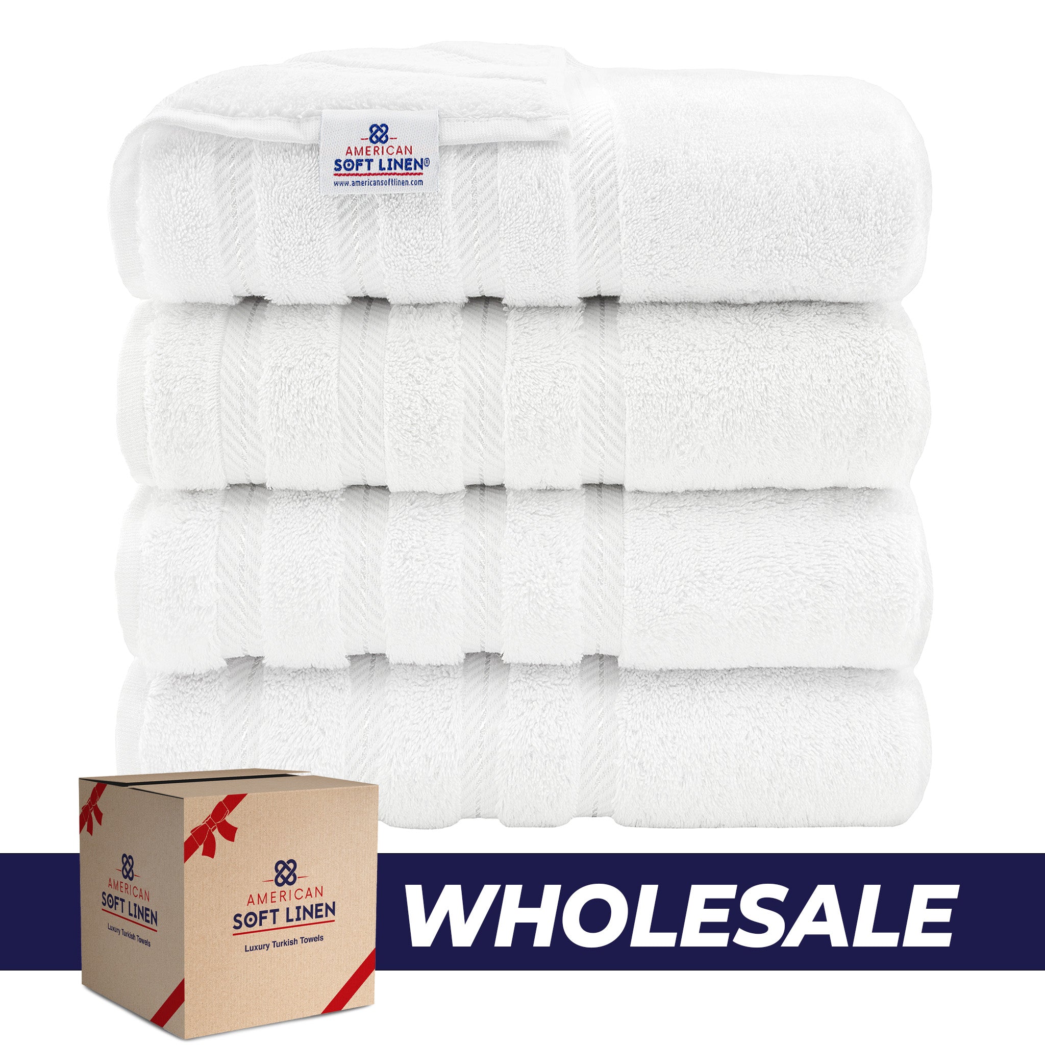 American-softlinen 100% Turkish Cotton 4 Pack Bath Towel Set Wholesale  white-0