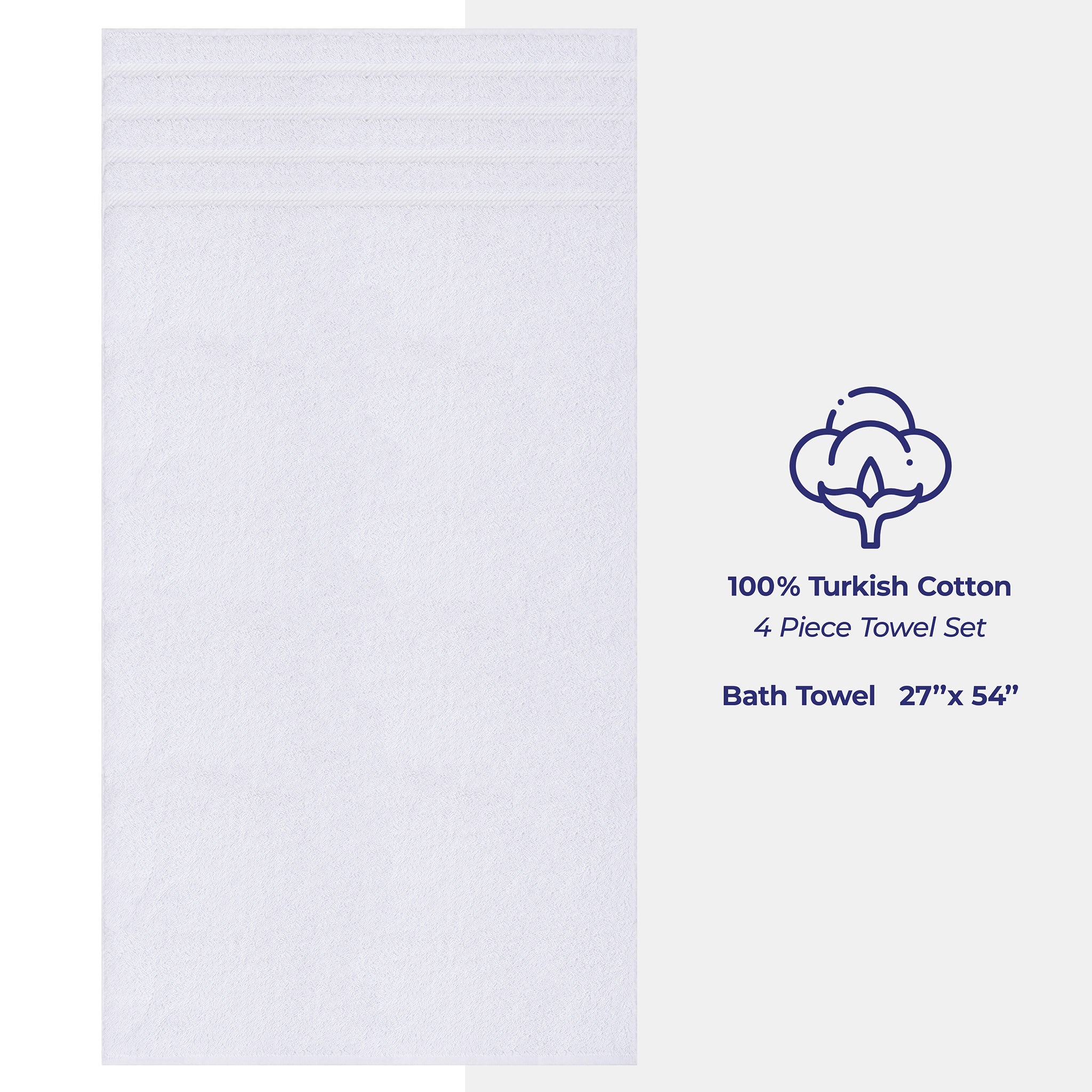 American-softlinen 100% Turkish Cotton 4 Pack Bath Towel Set Wholesale  white-4