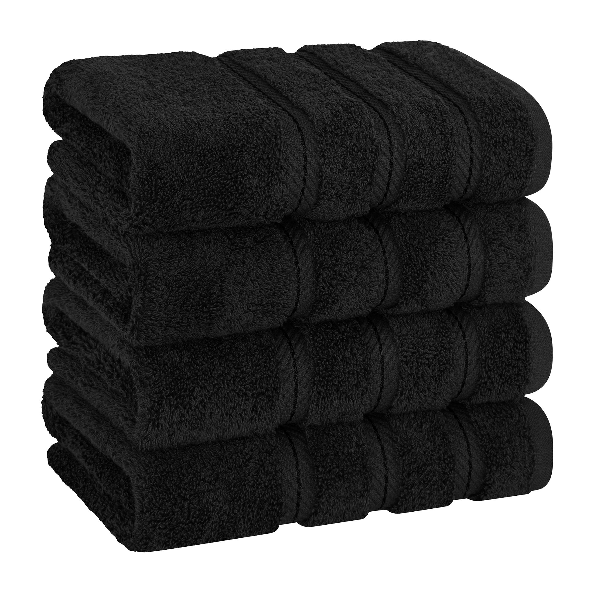 American-softlinen 100% Turkish Cotton 4 Pack Hand Towel Set Wholesale black-1