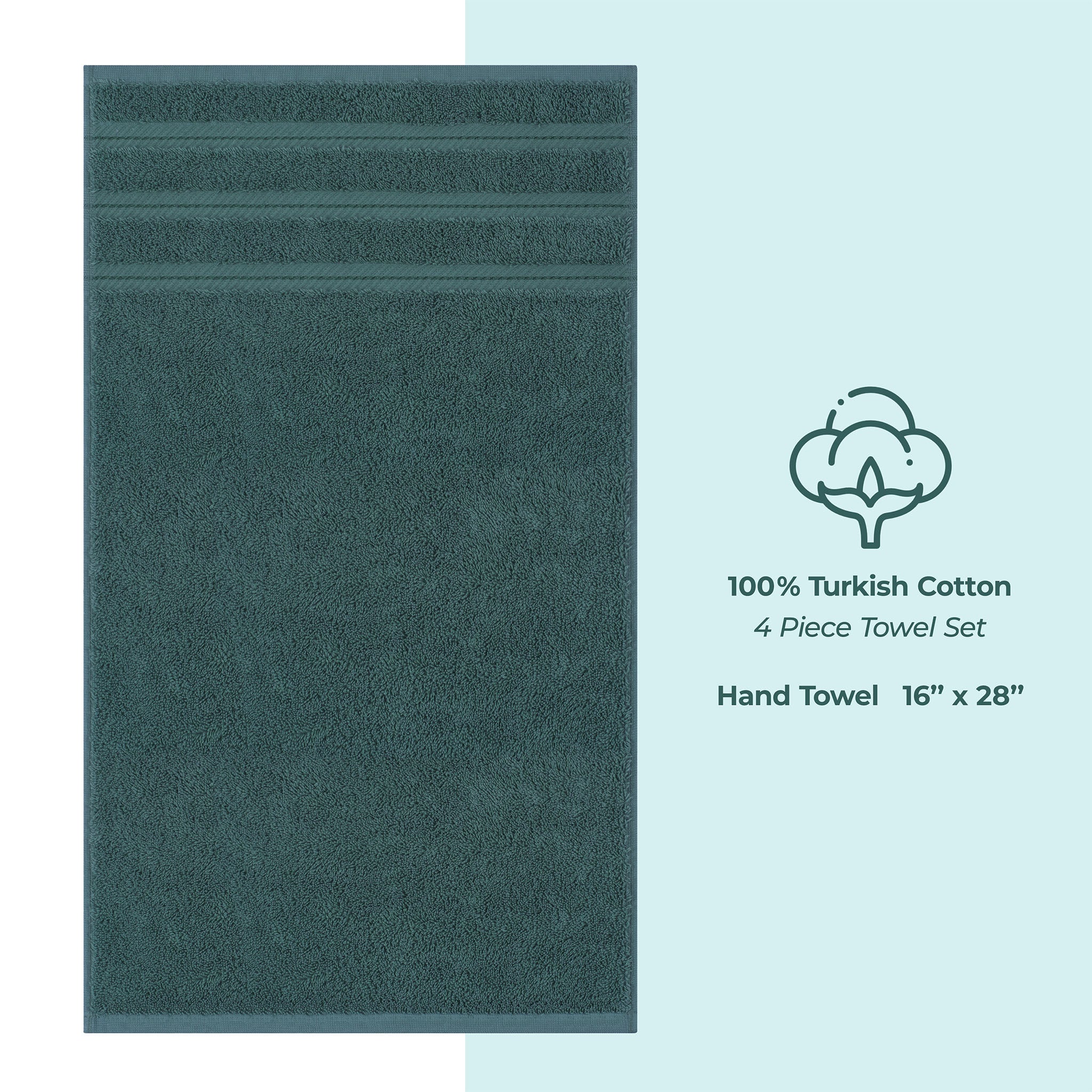 American-softlinen 100% Turkish Cotton 4 Pack Hand Towel Set Wholesale colonial-blue-4