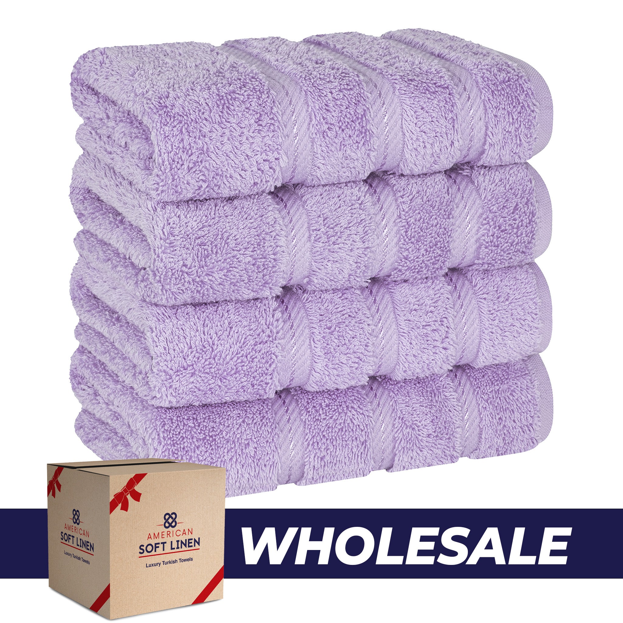 American-softlinen 100% Turkish Cotton 4 Pack Hand Towel Set Wholesale lilac-0