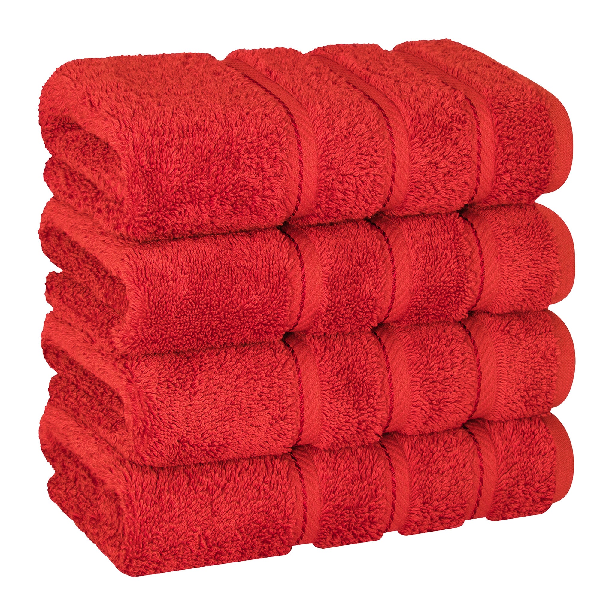 American-softlinen 100% Turkish Cotton 4 Pack Hand Towel Set Wholesale red-1